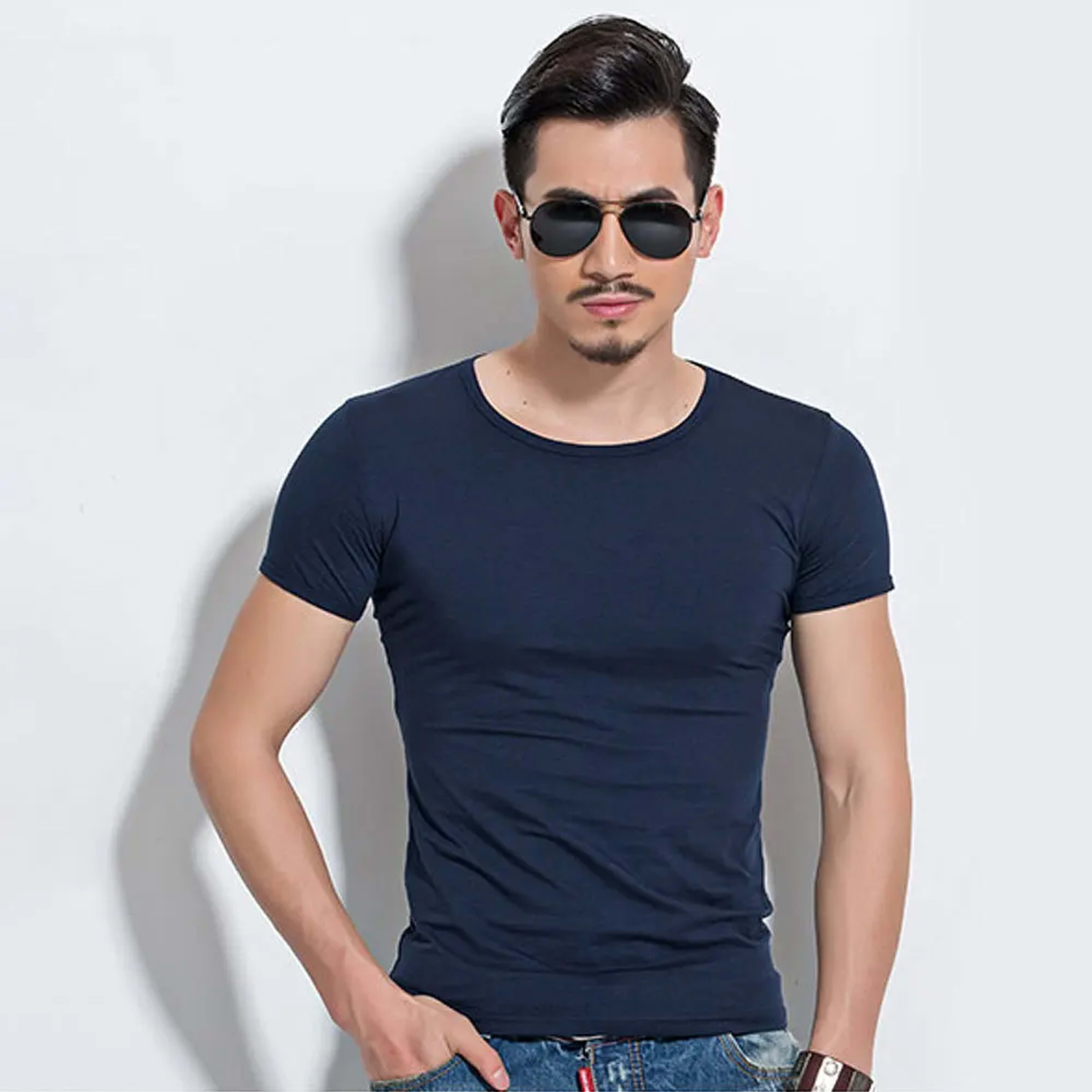 Men's T Shirt Short Sleeve Men T-Shirt O-Neck Slim Solid Color Half Sleeved Man Tops Tee Shirt 2026 MRMT Men T Shirt Clo