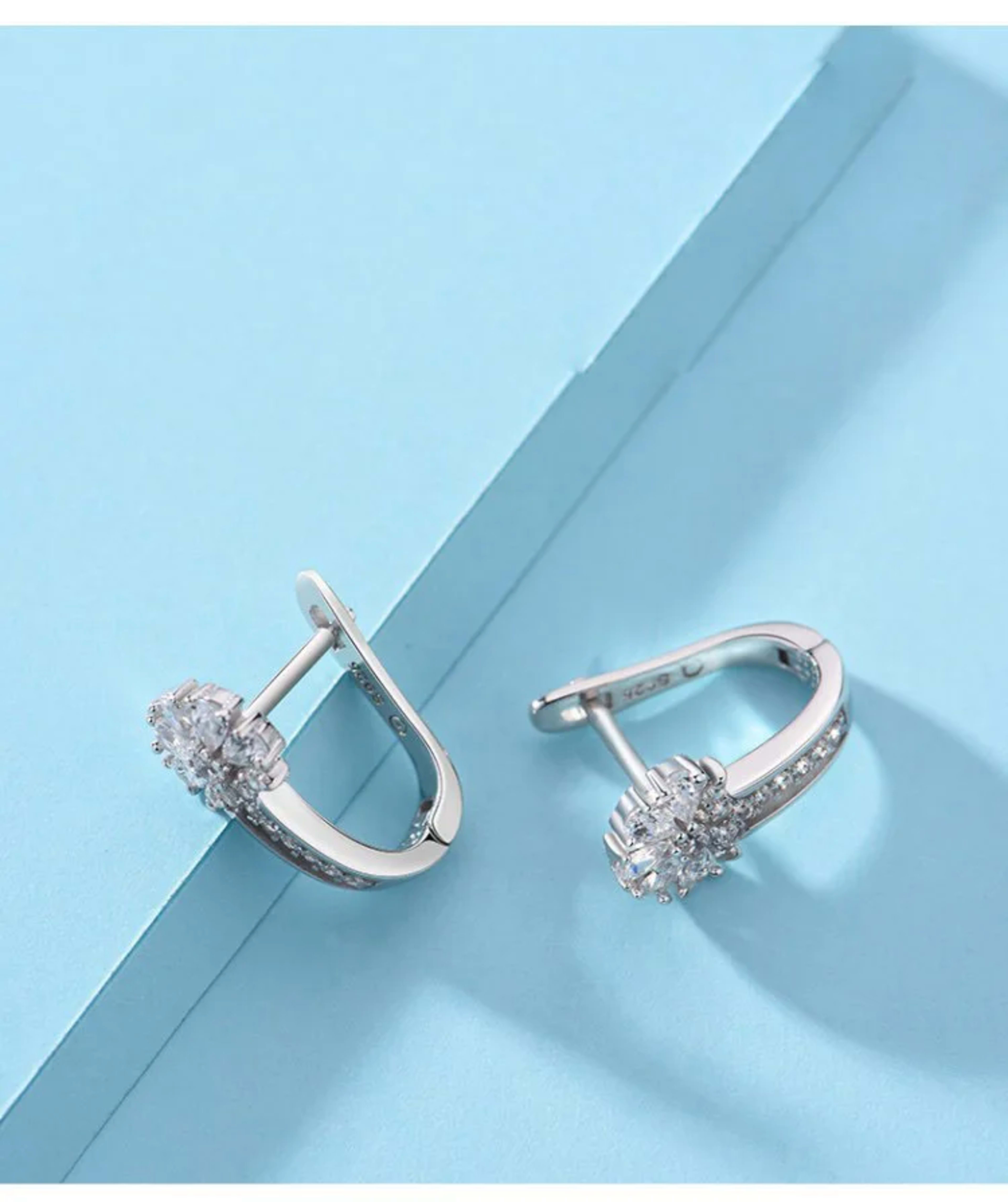 Fine Jewelry 925 Sterling Silver Earrings Inlaid With Zircon Crystal Flower Earrings Charm Jewelry For Women Gift Engage 5