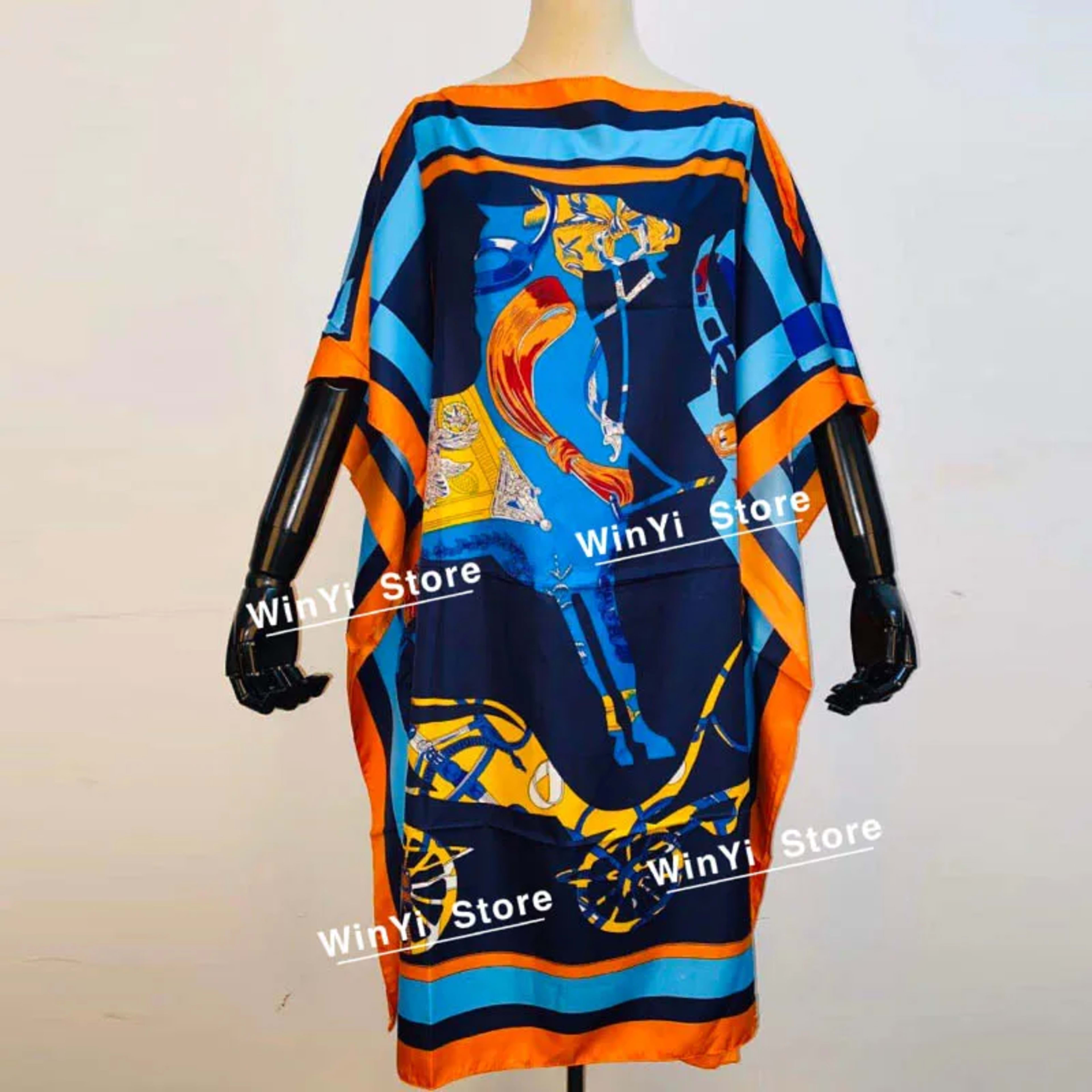 Printed Dresses For Women 2020 Fashion Design Loose Dress Batwing Maxi Long Femme Vestidos Summer Autumn Party Elegant D 18