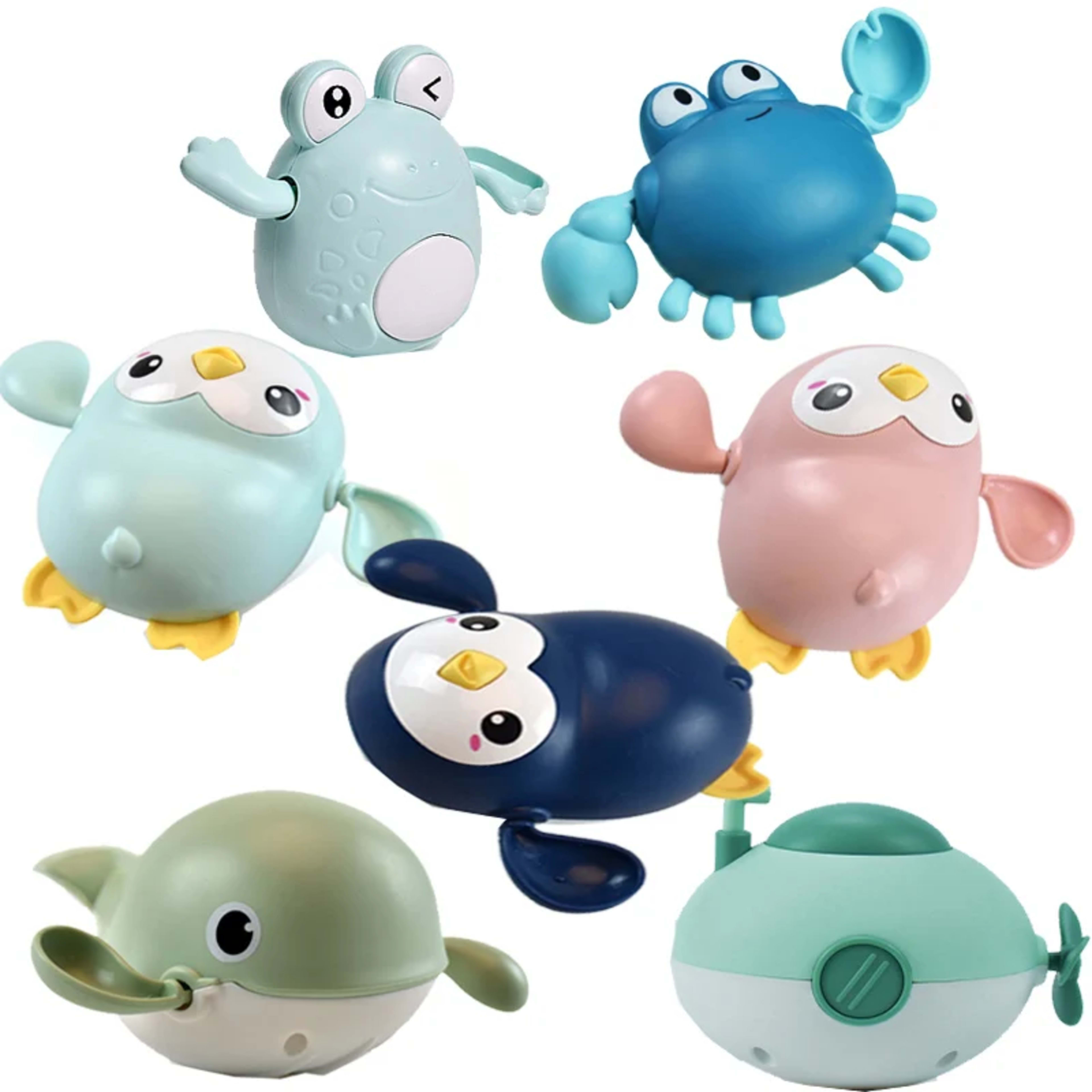 New Baby Bath Toys Cartoon Kids Learning Cognition Cute Animal Swimming Frogs Tortoise Crab Classic Baby Water Toy For C 1