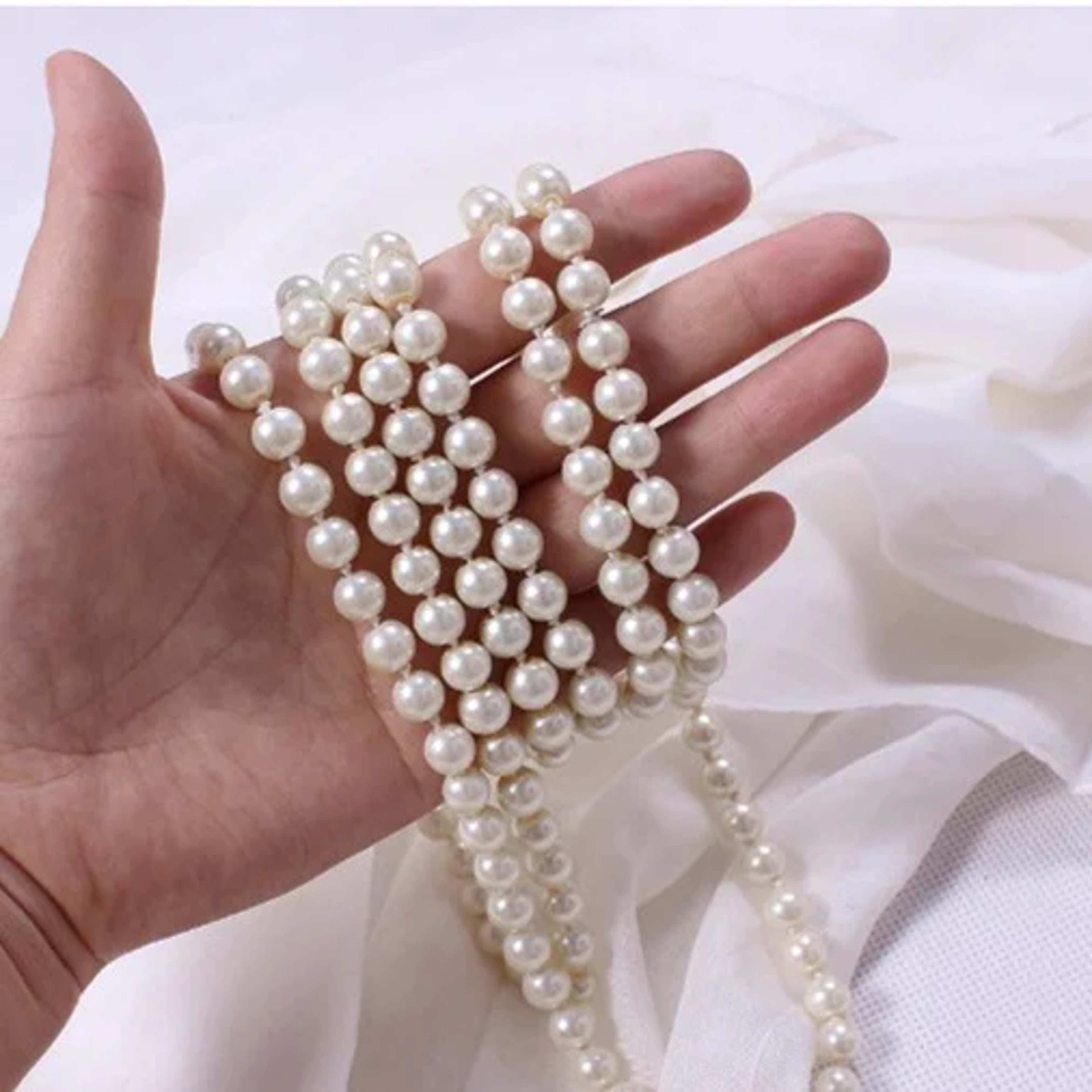 2025 New Fashion Women Jewelry Pearl Bead Necklace Long Sweater Chain Necklace For Women Dress Accessories Gift For Girl 3