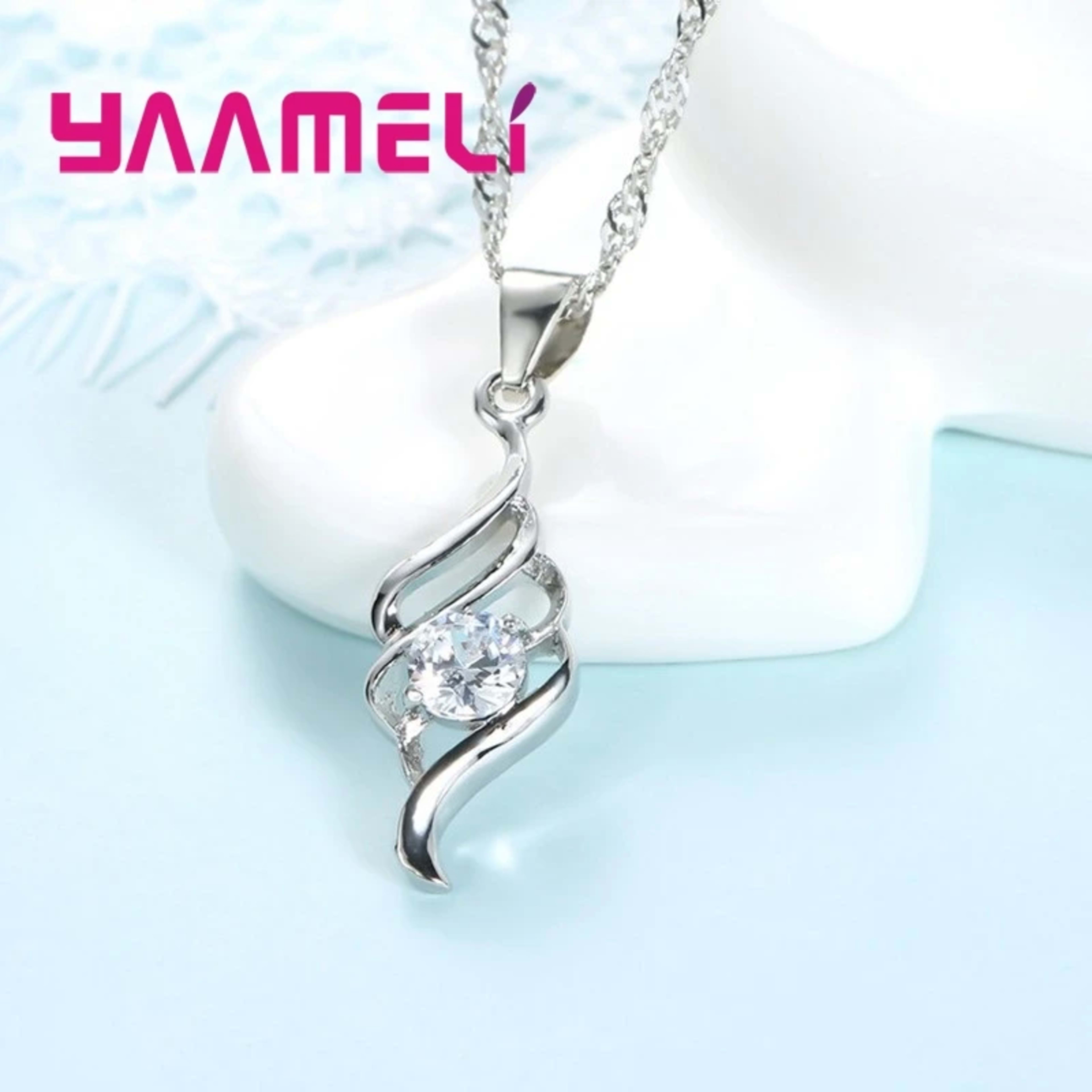 Jewelry Sets For Women Charms 925 Sterling Silver Color Pendant Necklace Hoop Earring Fashion Classic Collares Wedding G 5