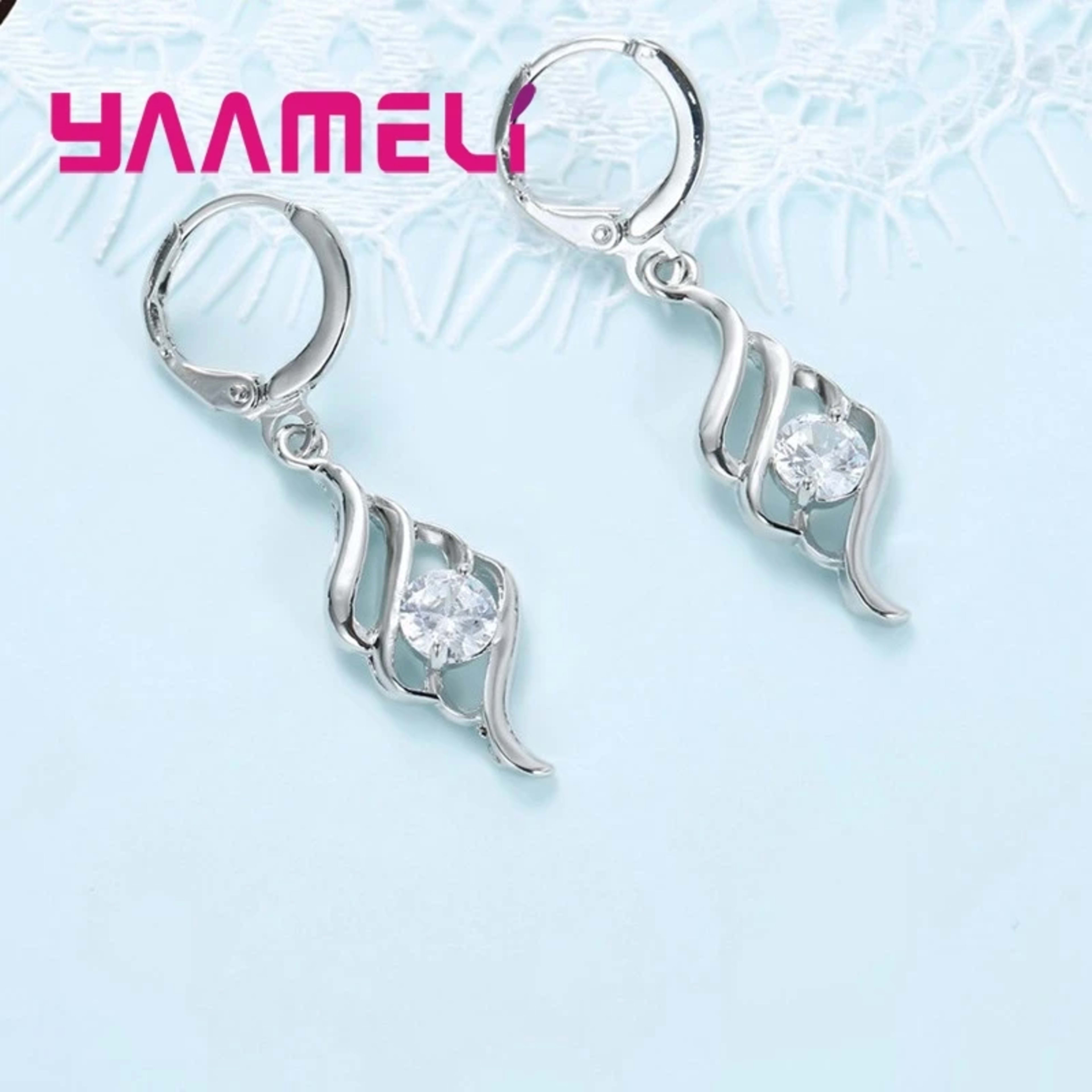 Jewelry Sets For Women Charms 925 Sterling Silver Color Pendant Necklace Hoop Earring Fashion Classic Collares Wedding G 3