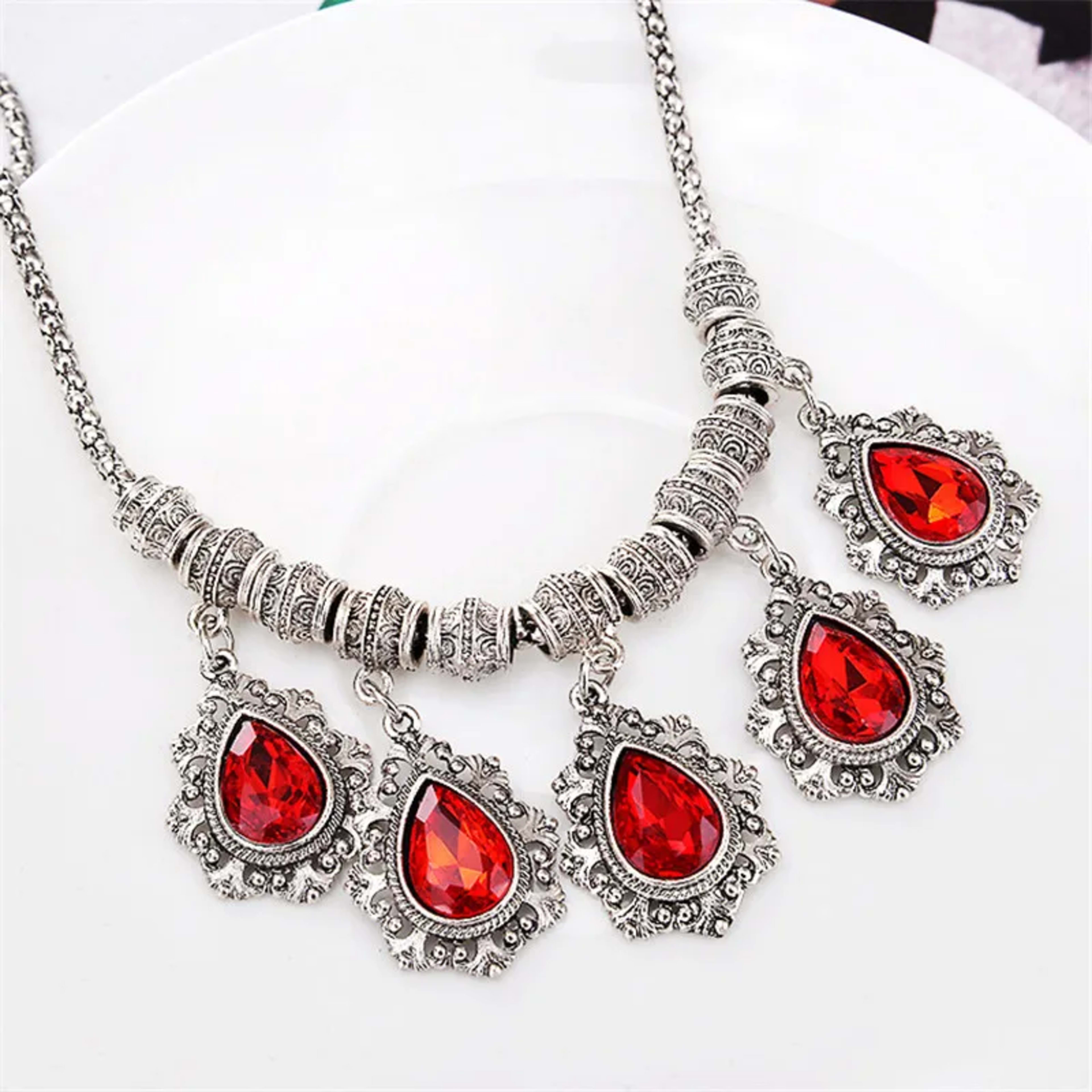 Trendy Jewelry for Women Luxurious Accessories Temperament Water Droplets Jewelry Set Choker Necklace and Earrings 6