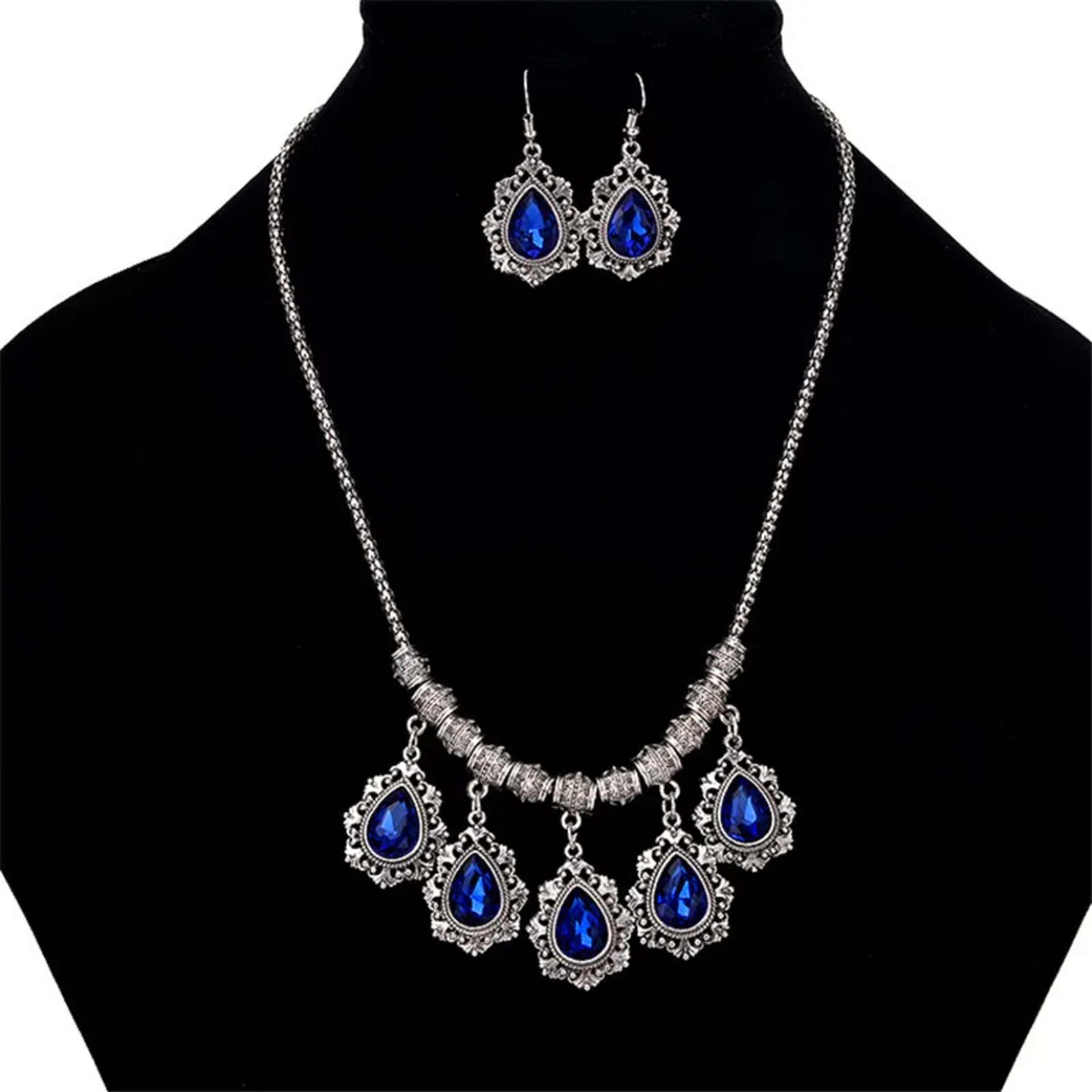 Trendy Jewelry for Women Luxurious Accessories Temperament Water Droplets Jewelry Set Choker Necklace and Earrings 3