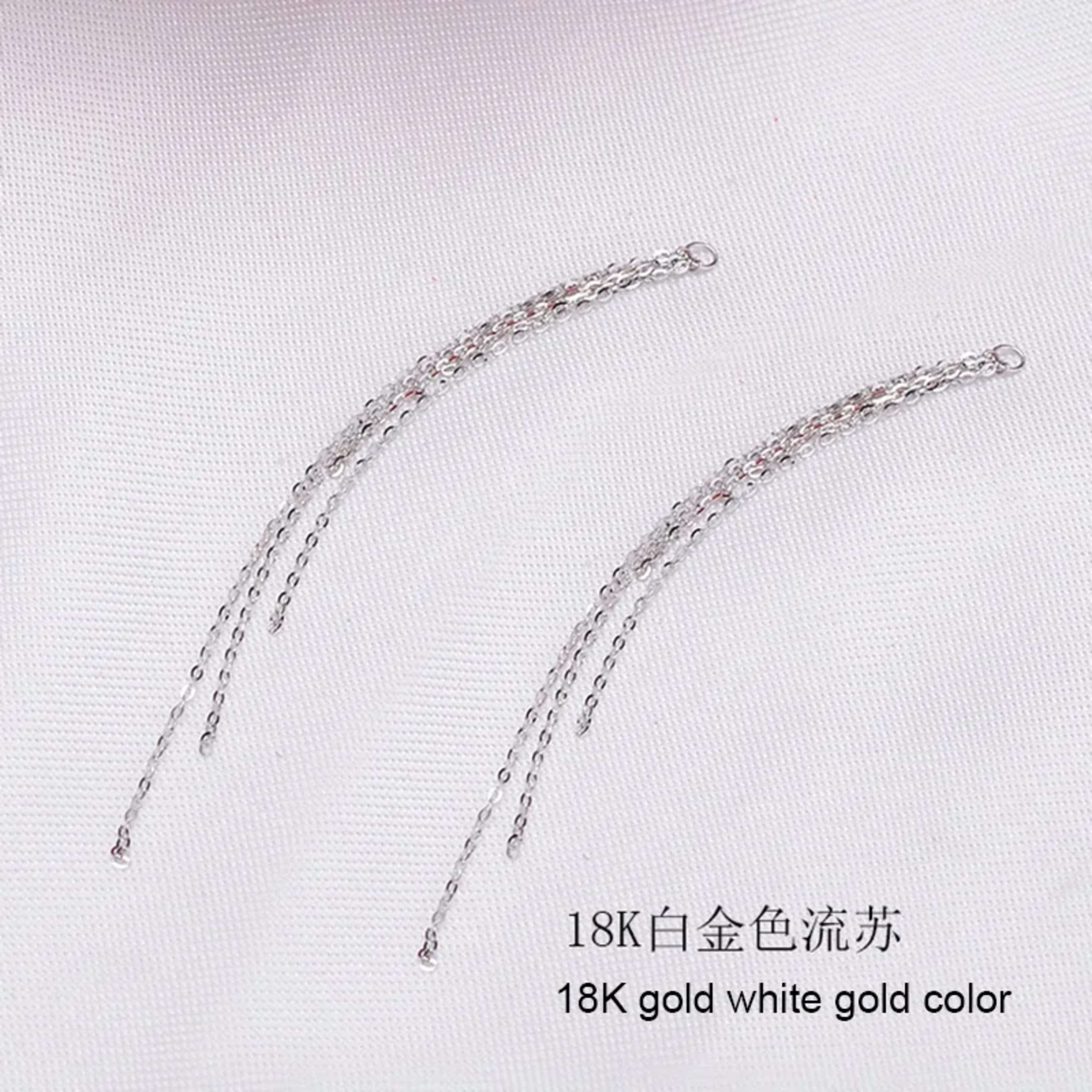 Women DIY Jewelry  Earring Accessrioes Fashion Design Au750 18k Gold  Chains Tassel 3