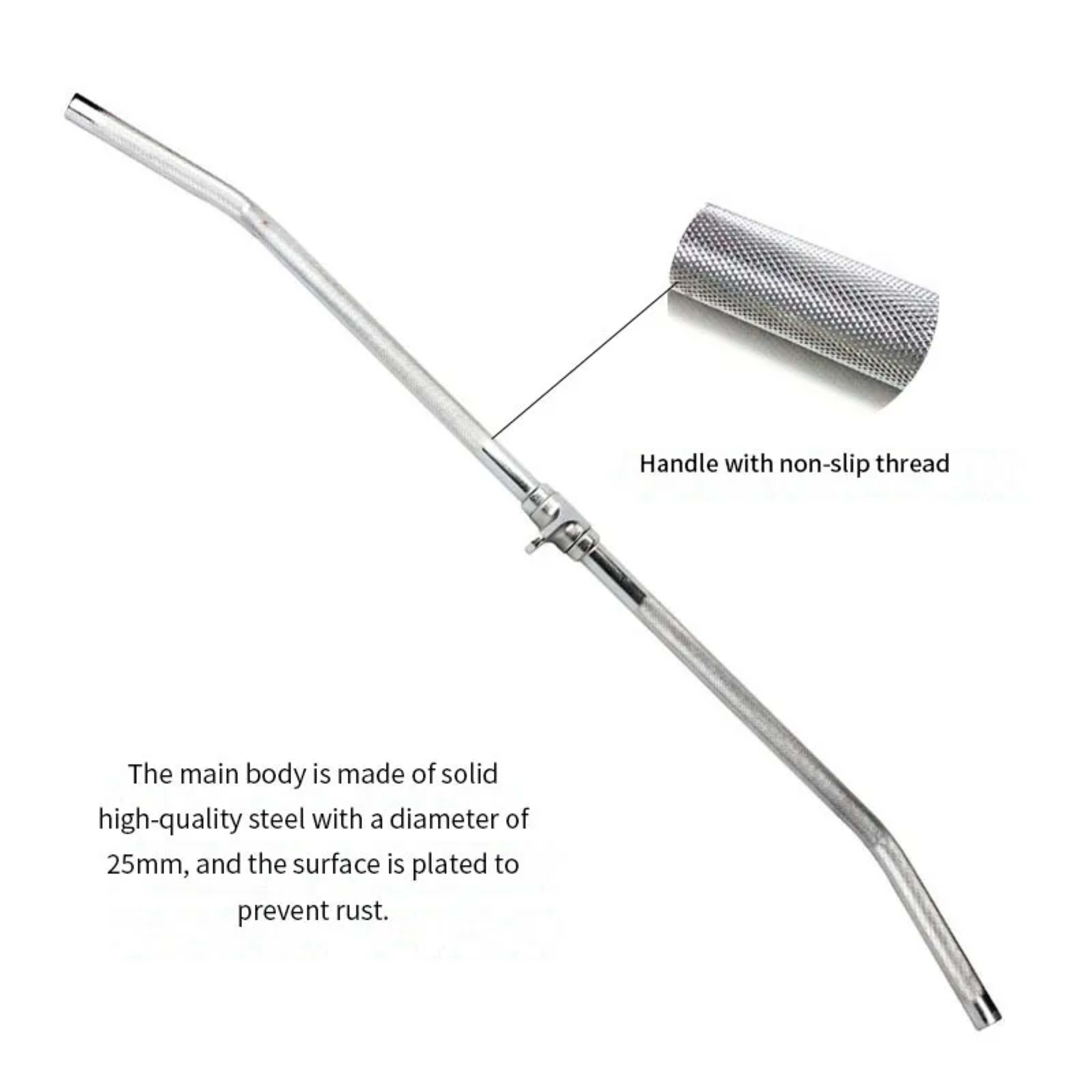 Gym Home Equipment Accessories Lat Pull Down Bar，Chrome-plated Surface Anti-rust High Load-bearing Fitness Tricep Rope T 2