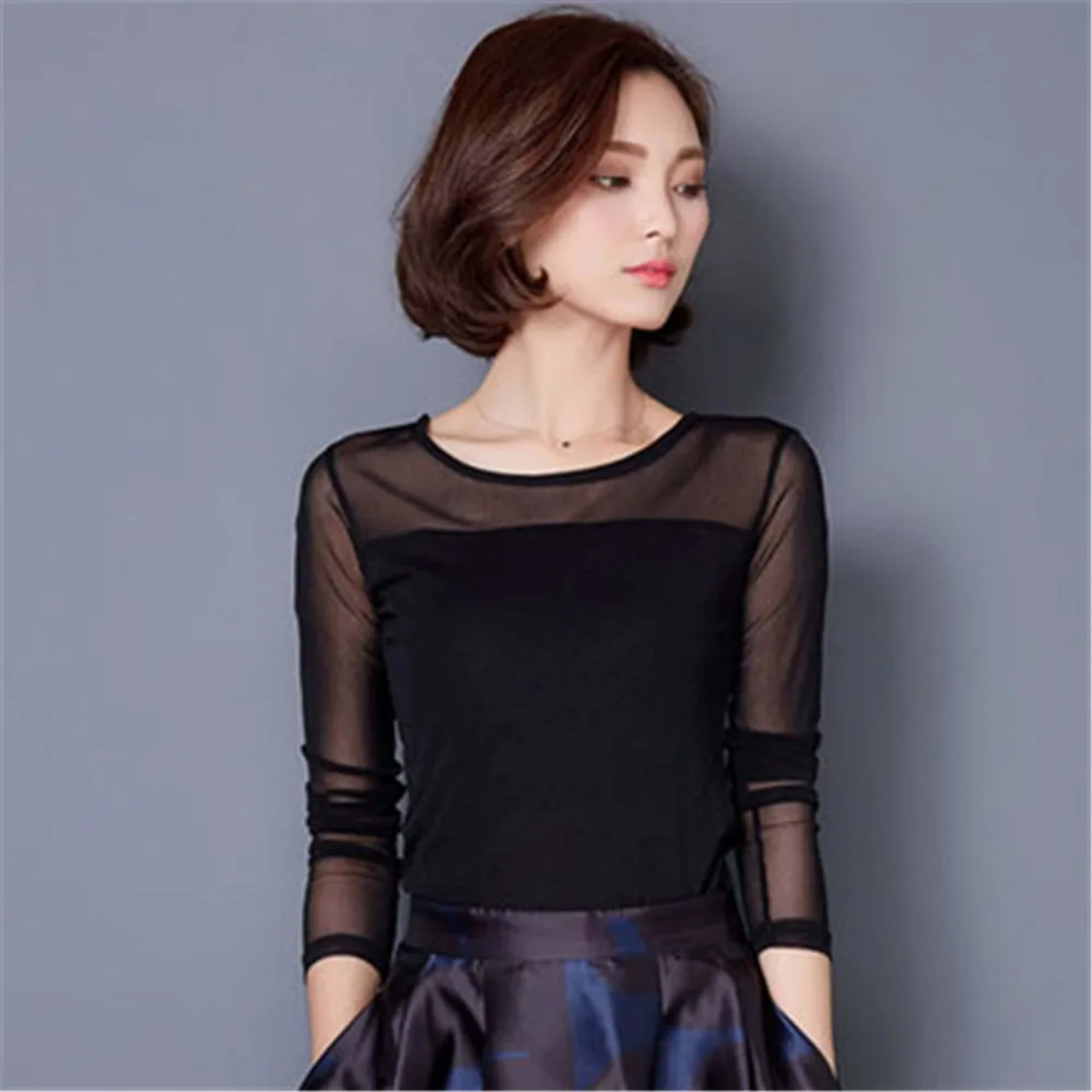 Blusas 2022 Autumn Winter Lace Blouse Fashion Crochet Lace Tops Long Sleeve Shirt Women Blouses Red Black Blue White Bas 1