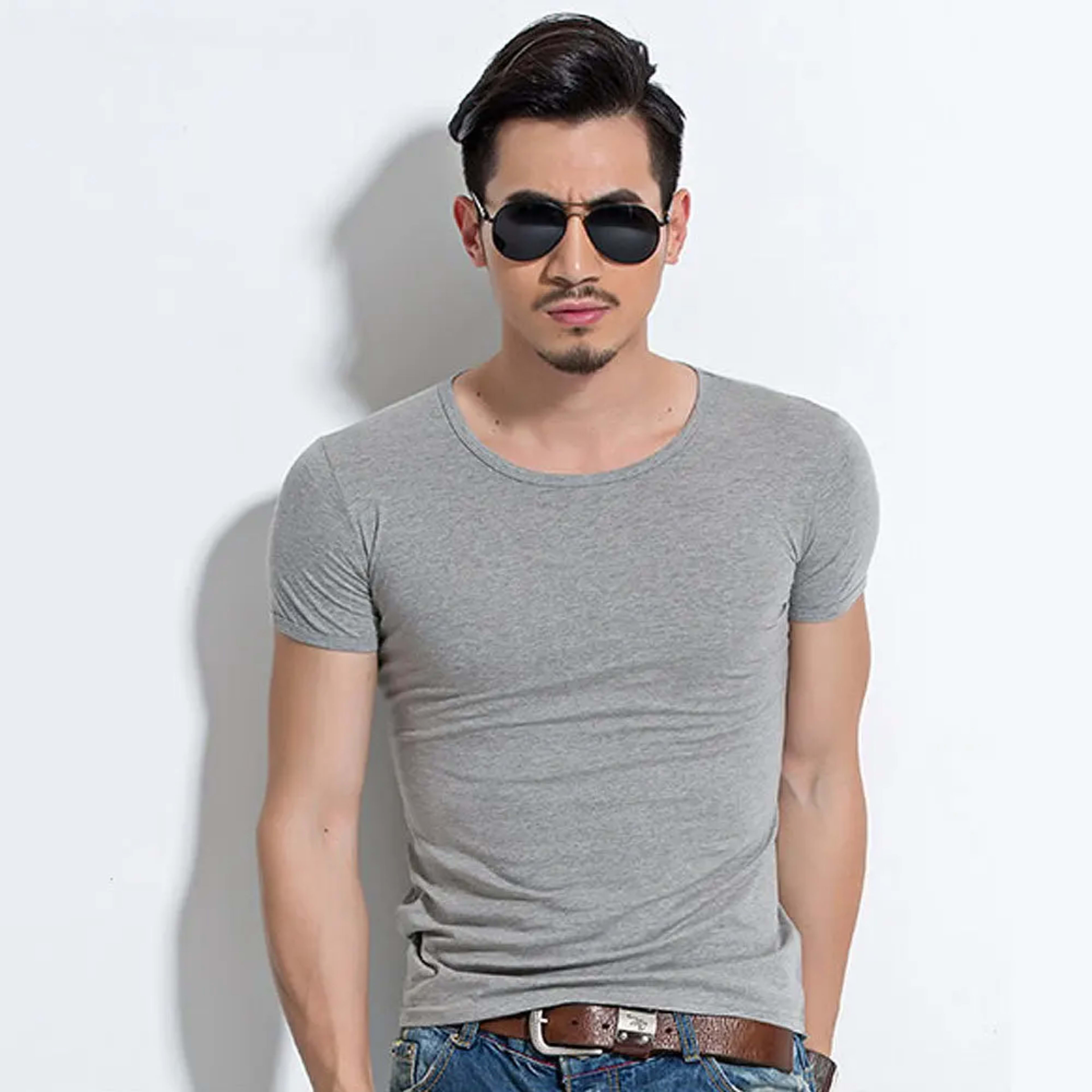 Men's T Shirt Short Sleeve Men T-Shirt O-Neck Slim Solid Color Half Sleeved Man Tops Tee Shirt 2026 MRMT Men T Shirt Clo 5