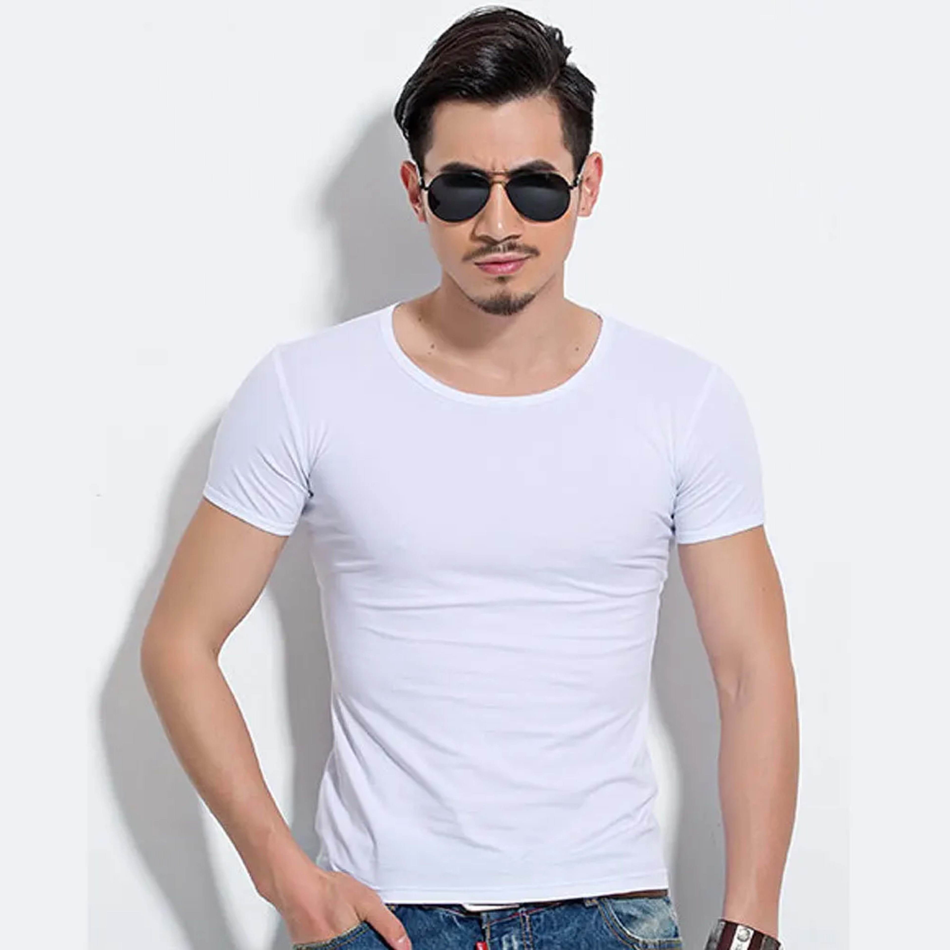 Men's T Shirt Short Sleeve Men T-Shirt O-Neck Slim Solid Color Half Sleeved Man Tops Tee Shirt 2026 MRMT Men T Shirt Clo 4