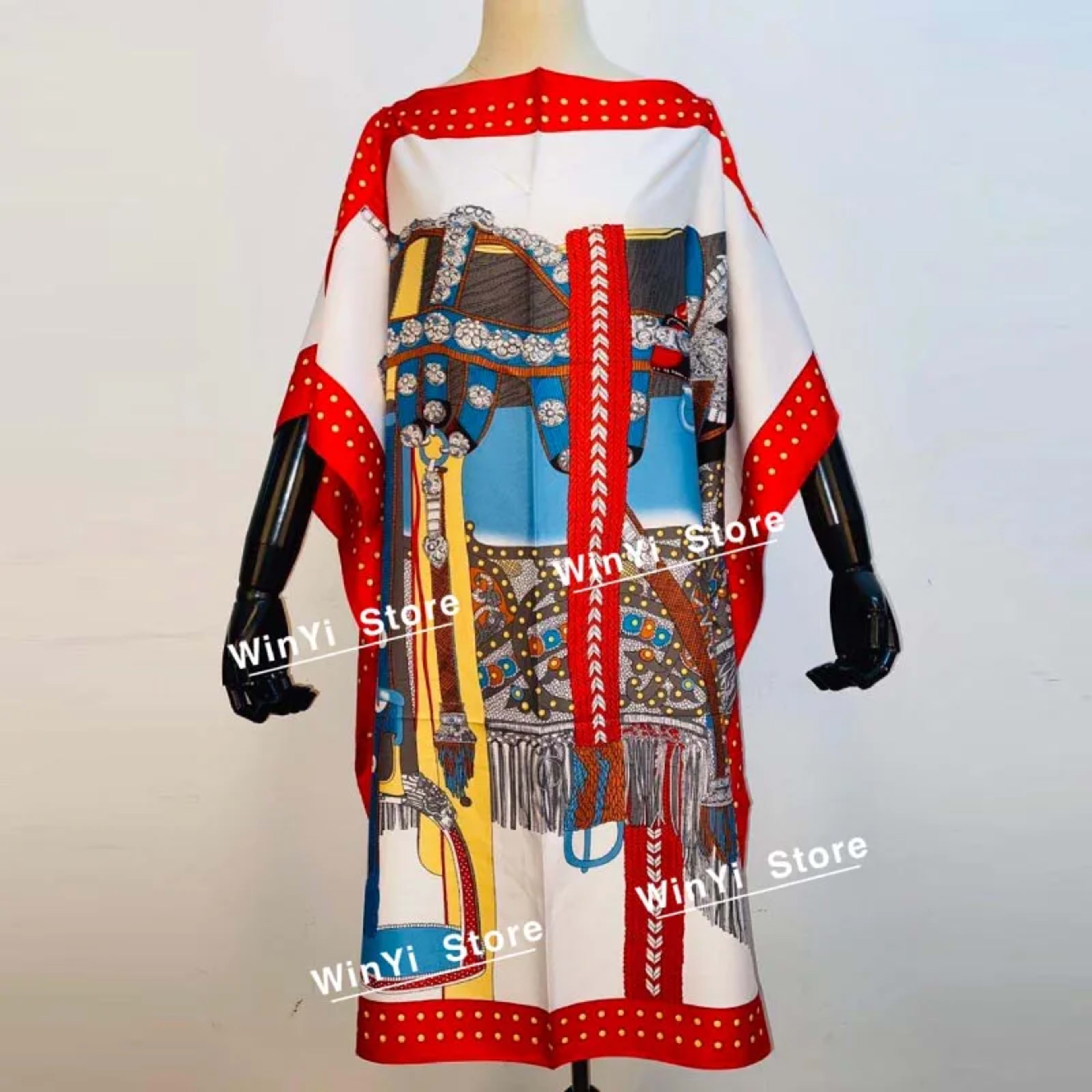 Printed Dresses For Women 2020 Fashion Design Loose Dress Batwing Maxi Long Femme Vestidos Summer Autumn Party Elegant D 24