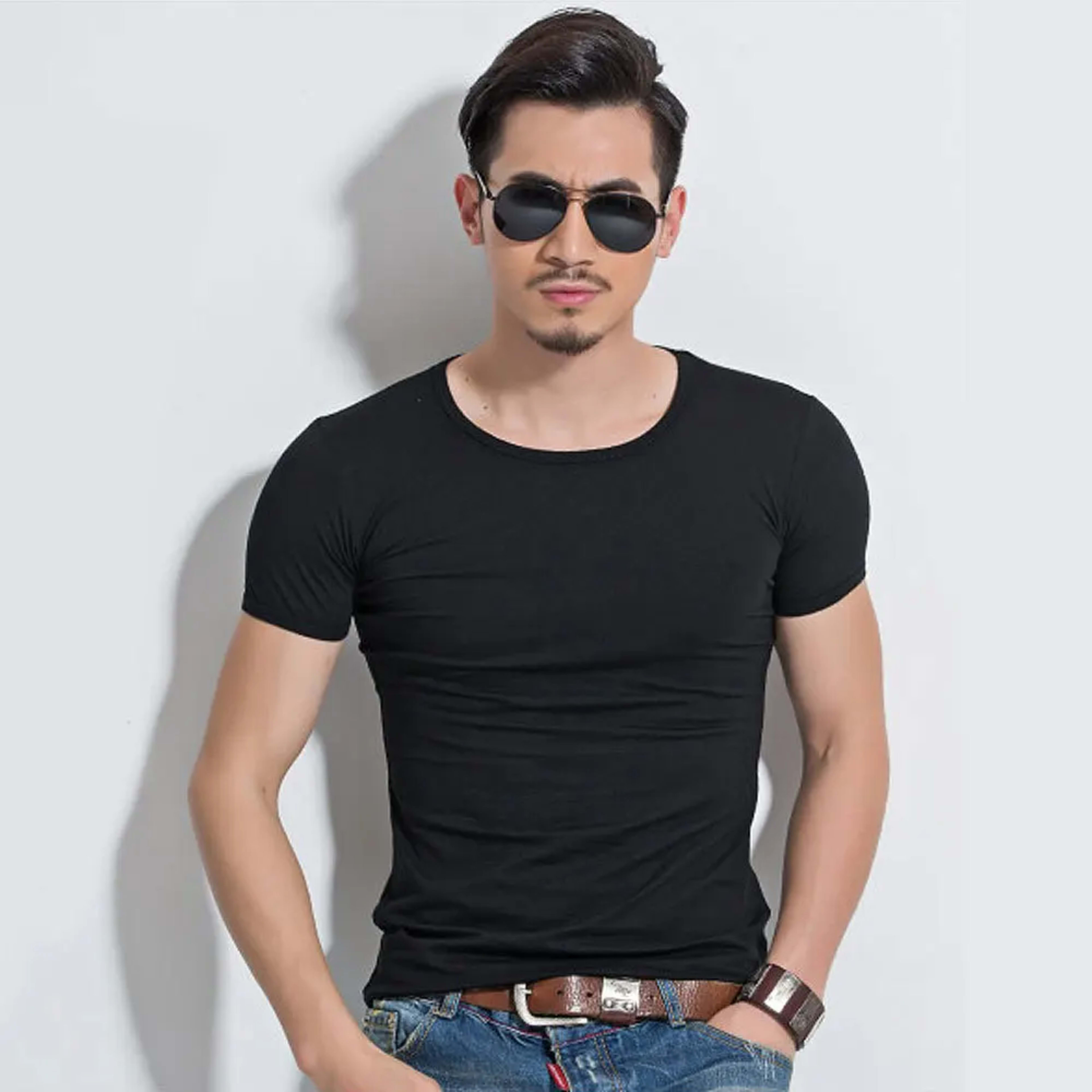 Men's T Shirt Short Sleeve Men T-Shirt O-Neck Slim Solid Color Half Sleeved Man Tops Tee Shirt 2026 MRMT Men T Shirt Clo 14