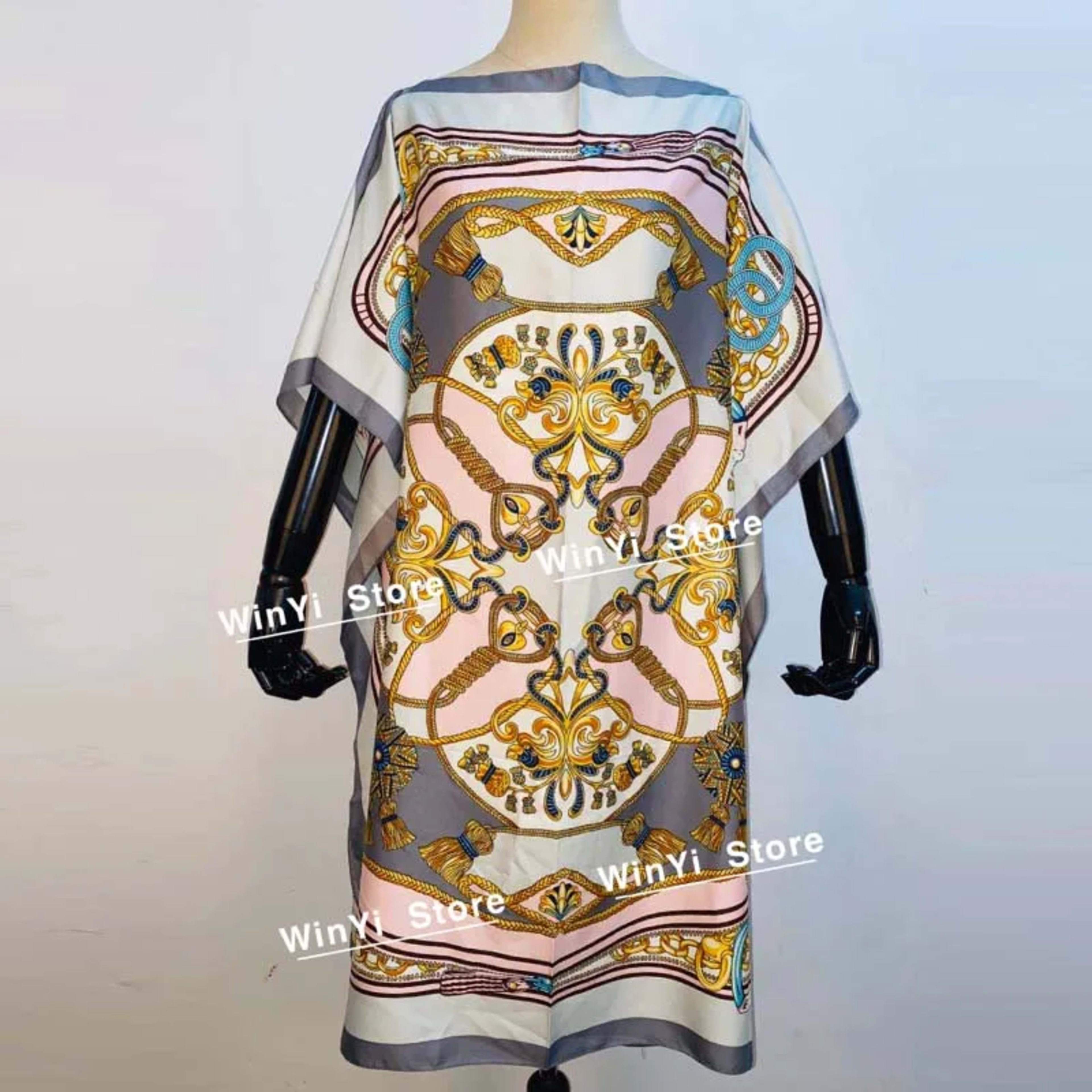Printed Dresses For Women 2020 Fashion Design Loose Dress Batwing Maxi Long Femme Vestidos Summer Autumn Party Elegant D 9