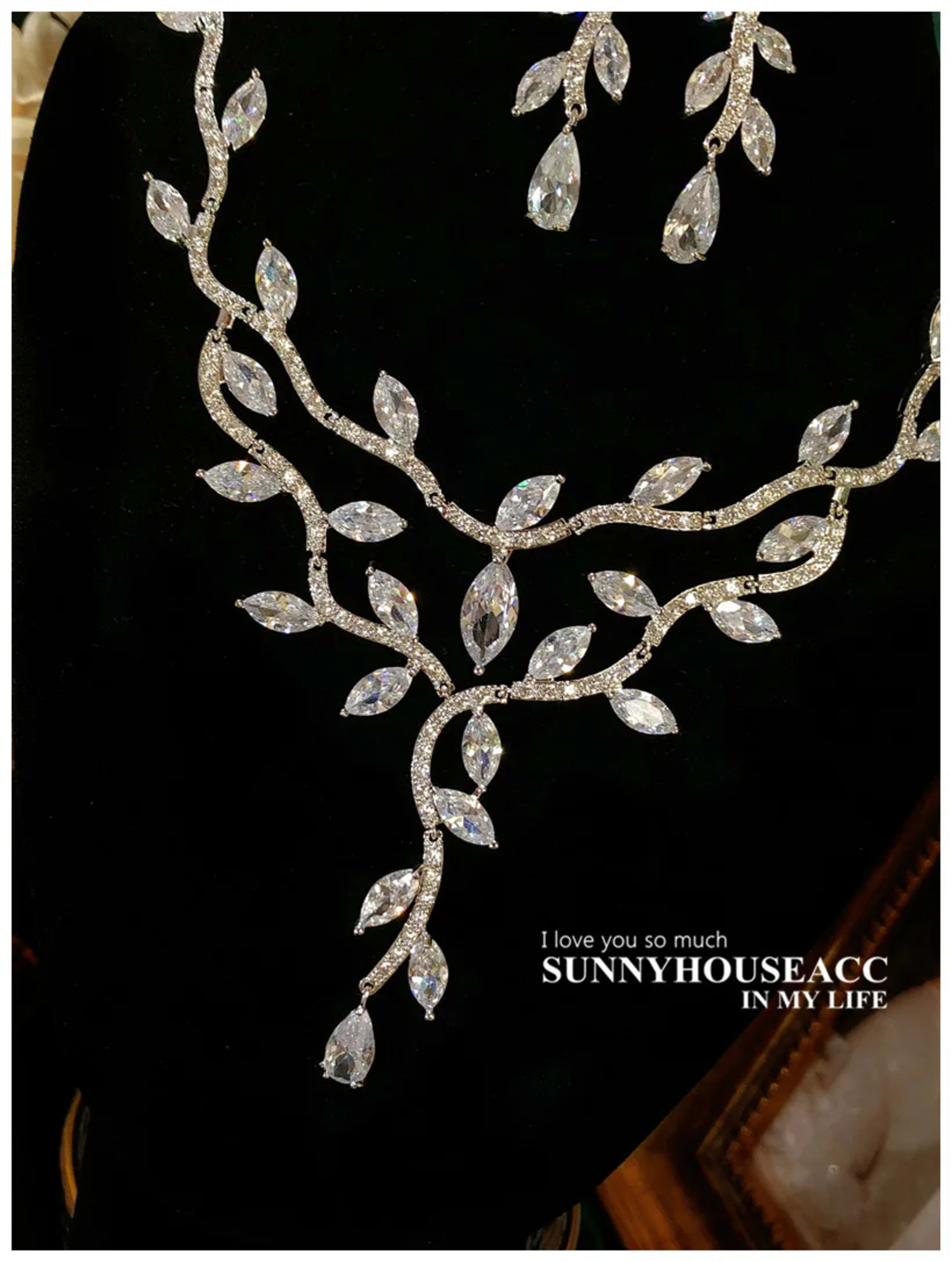 Fine Jewelry Sets For Women S925 Sterling Necklace Top Quality Floral Design Earrings Shinning Party Wedding Accessories 5
