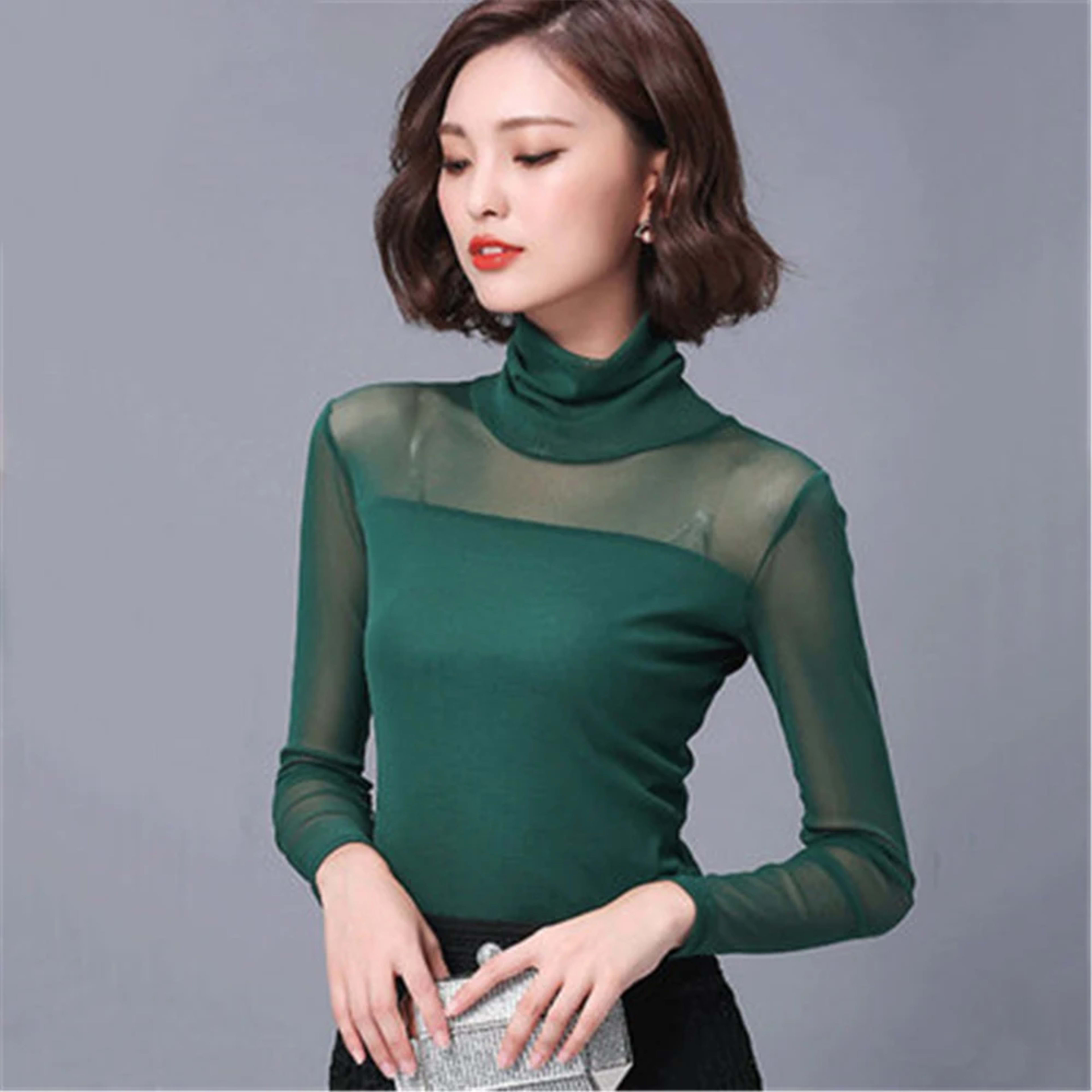 Blusas 2022 Autumn Winter Lace Blouse Fashion Crochet Lace Tops Long Sleeve Shirt Women Blouses Red Black Blue White Bas 4