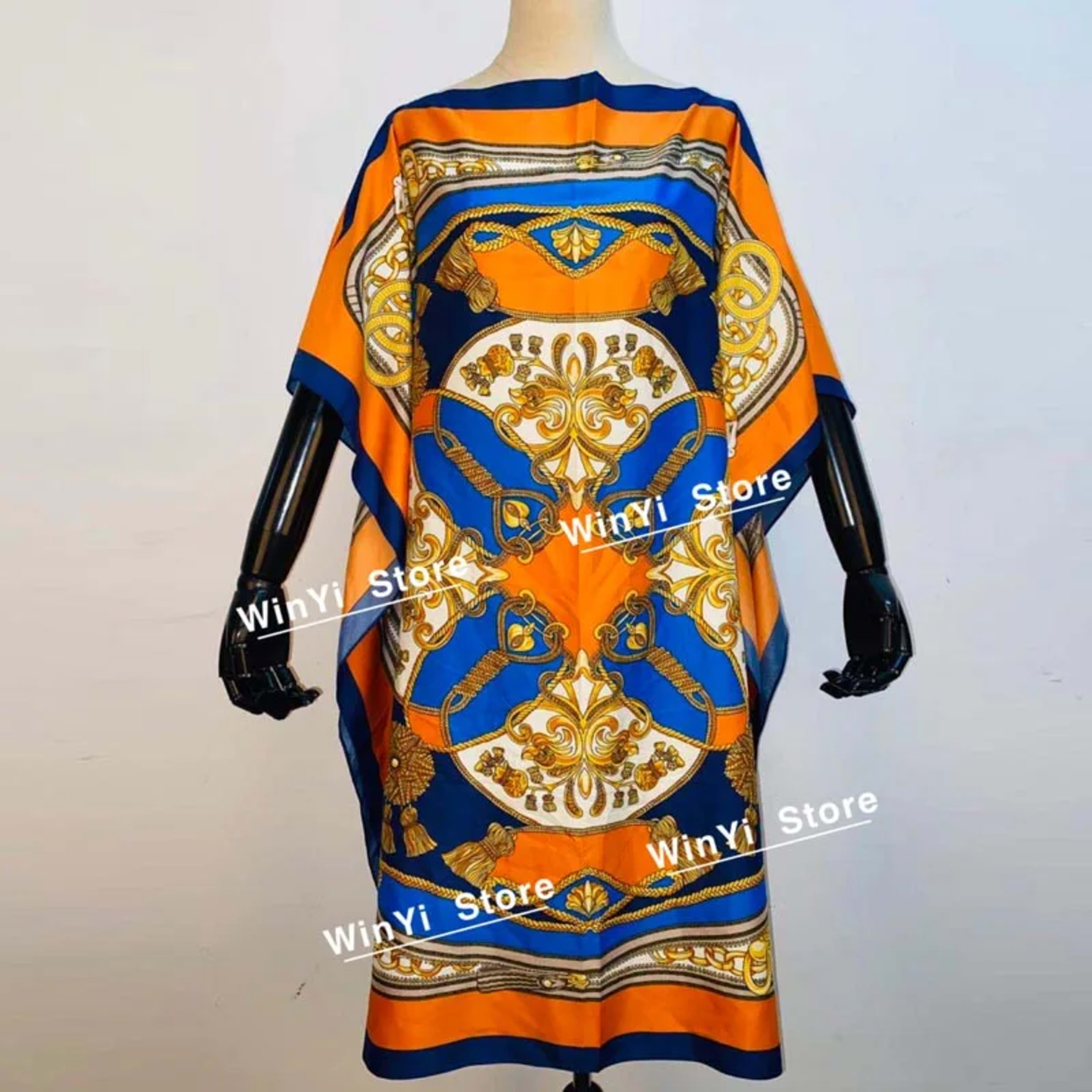 Printed Dresses For Women 2020 Fashion Design Loose Dress Batwing Maxi Long Femme Vestidos Summer Autumn Party Elegant D