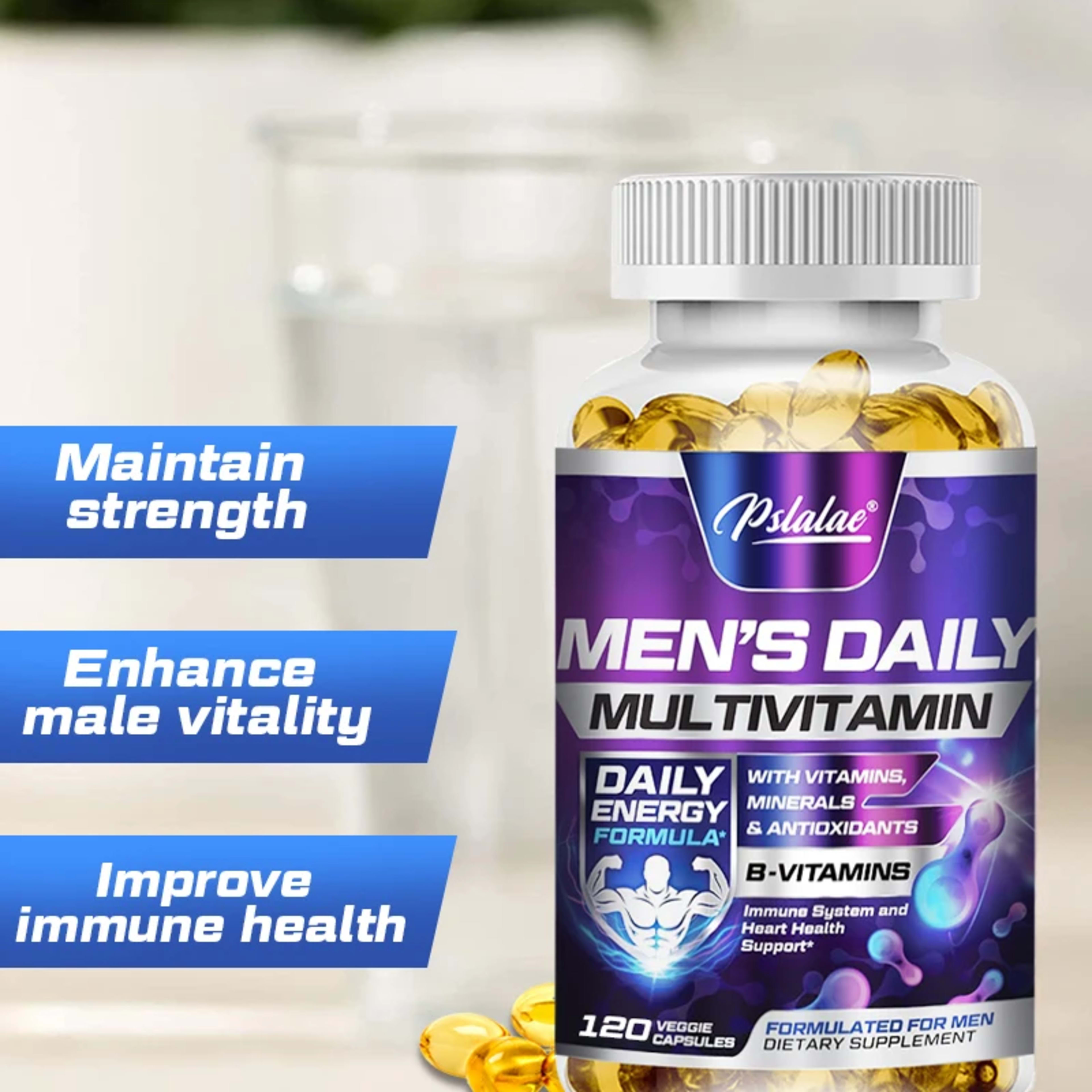 Men's Multivitamin Supplement - Provides Energy and Endurance Supports Heart, Brain Health and Vitality 5