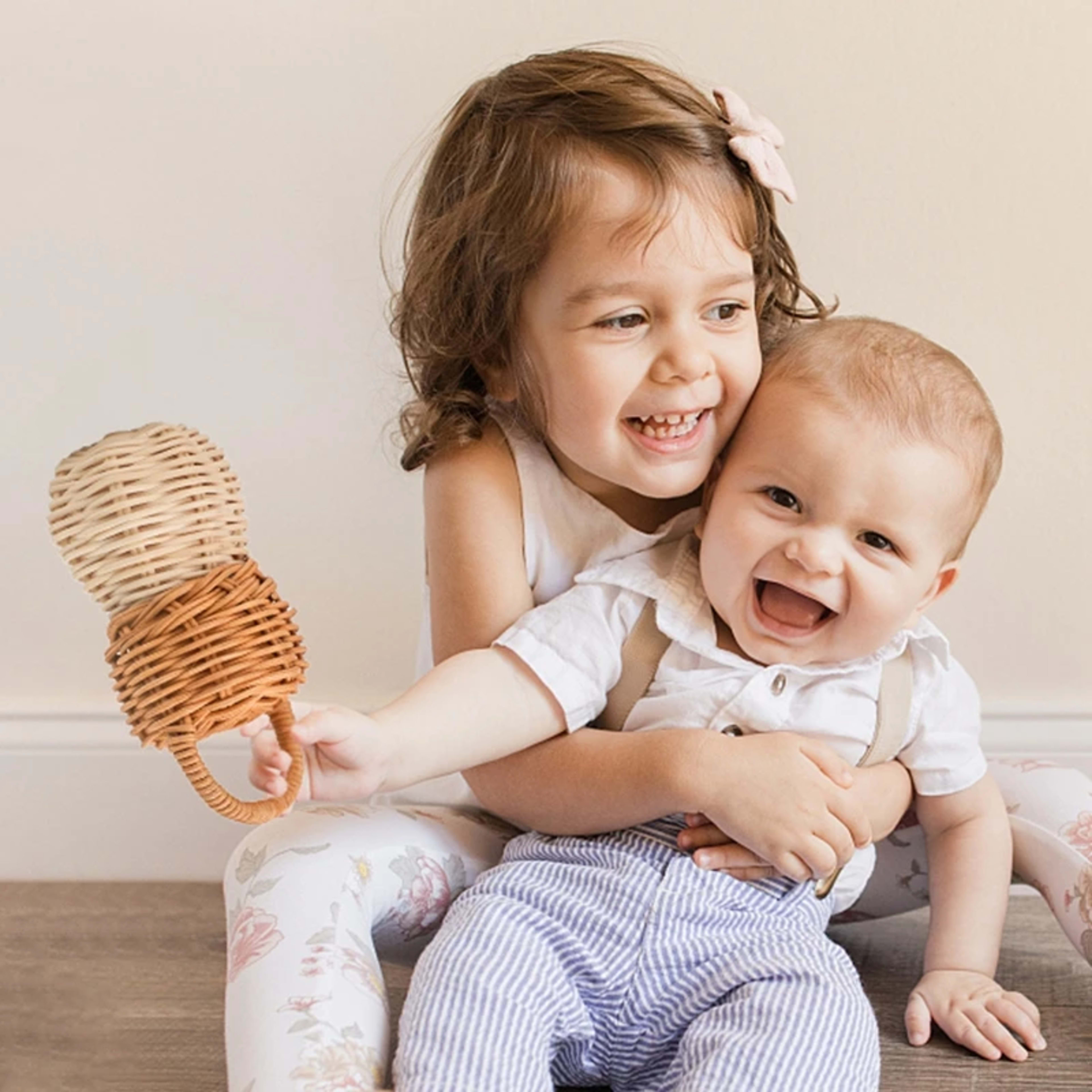 Baby Toys  Rattan Pine Bell  Wooden Rattan Toys  Wooden Baby Rattle  Rattan Toy  Bell rattle Toy Baby pro  Baby Comfort  6
