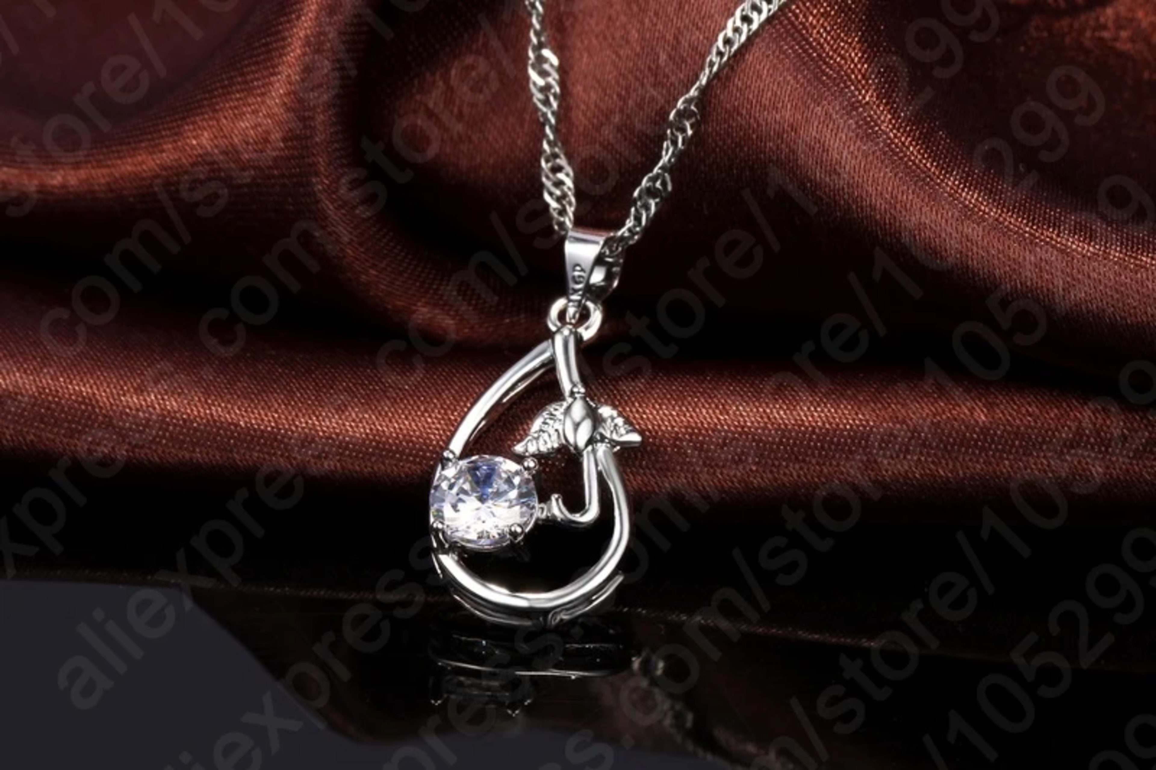 Wedding Bridal Jewelry Sets for Women Neckalce and Earrings 925 Sterling Silver Romantic Style Jewelry for Women As Gift 4