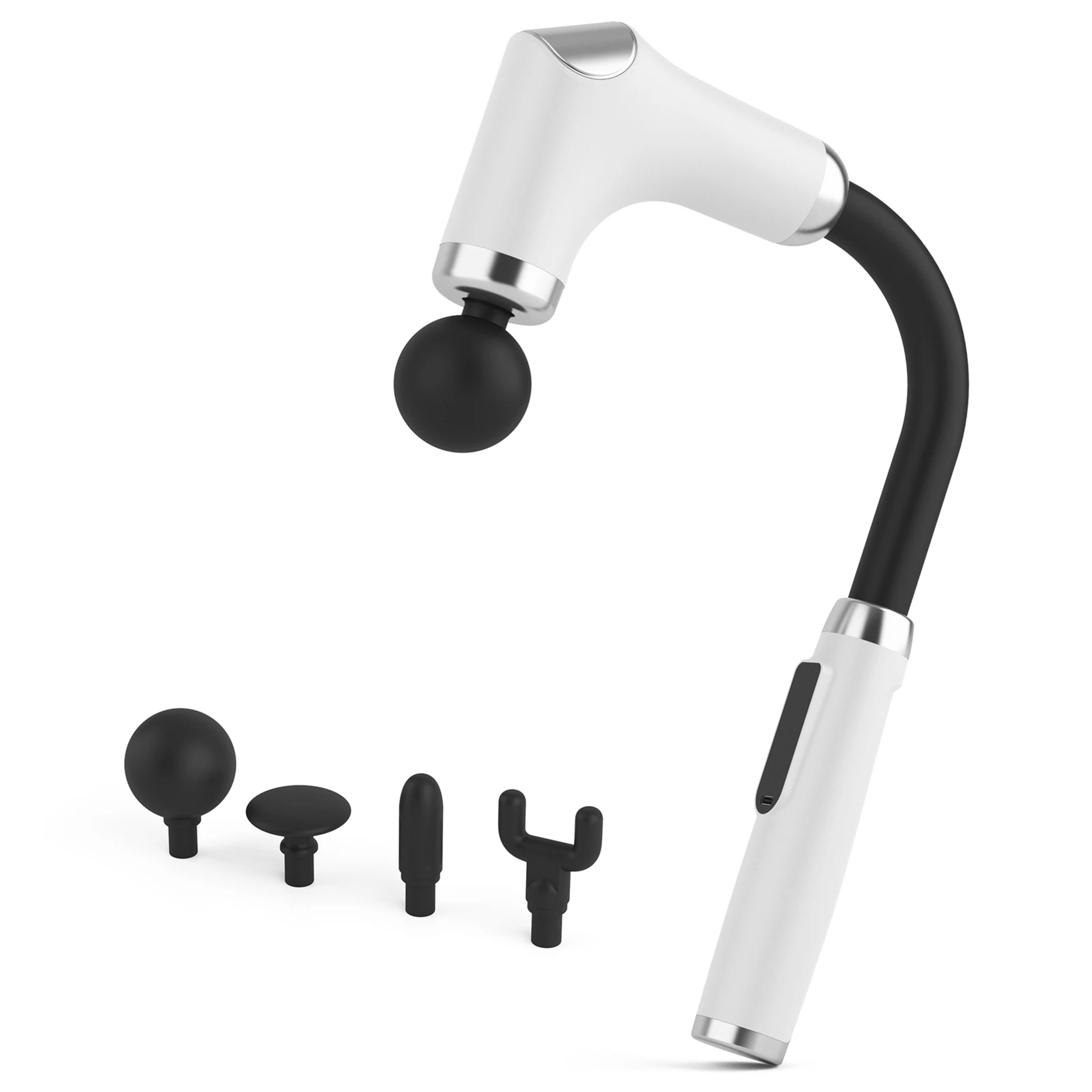 Home Massage Gun With A Long Handle Curved Head Cervical Spine Lumbar Back Legs Multi-functional Fascia Gun For Relaxing 8