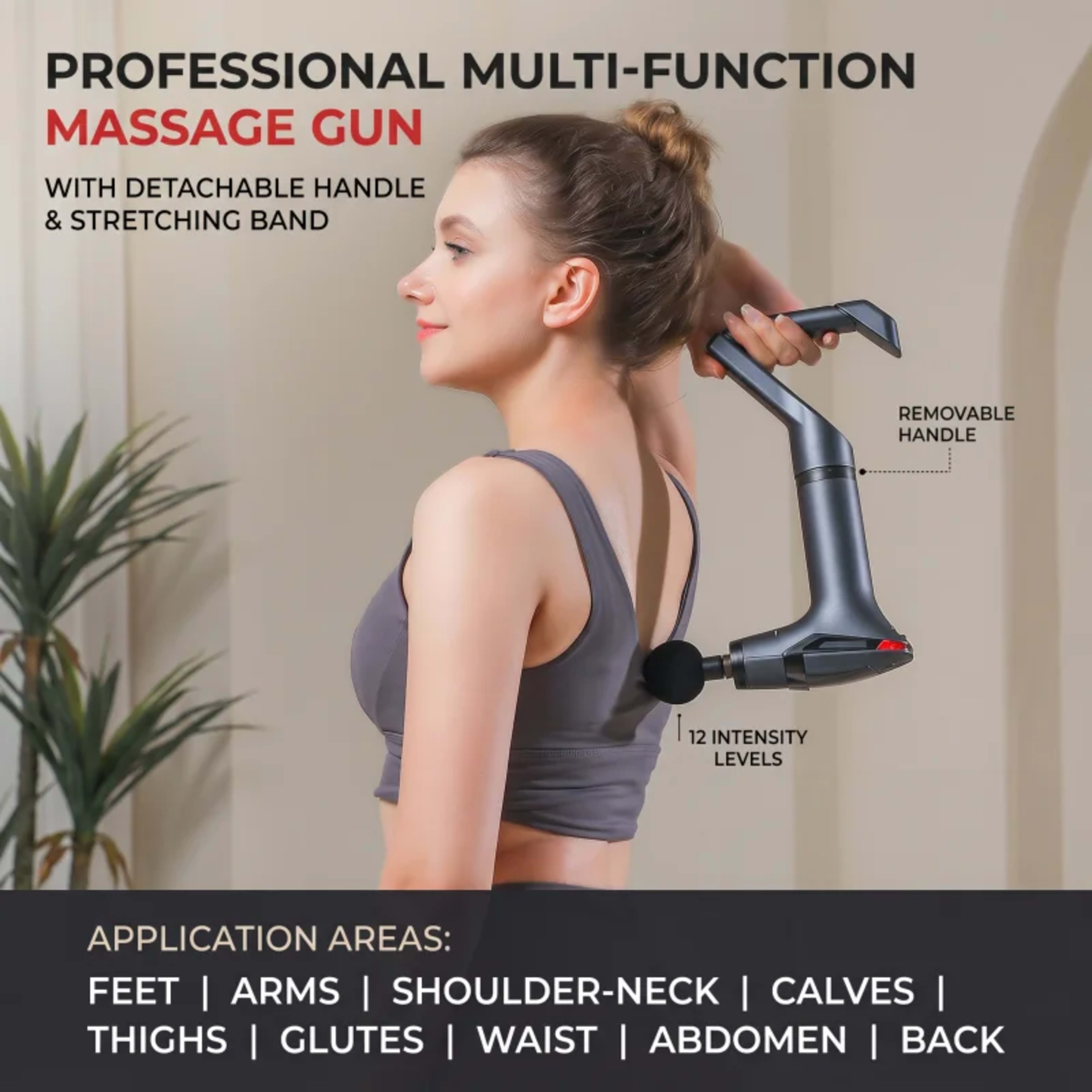 Hot Selling Long-handle Electric Massage Gun: Multifunctional for Muscle Relaxation, Deep Tissue Percussion Relief 1