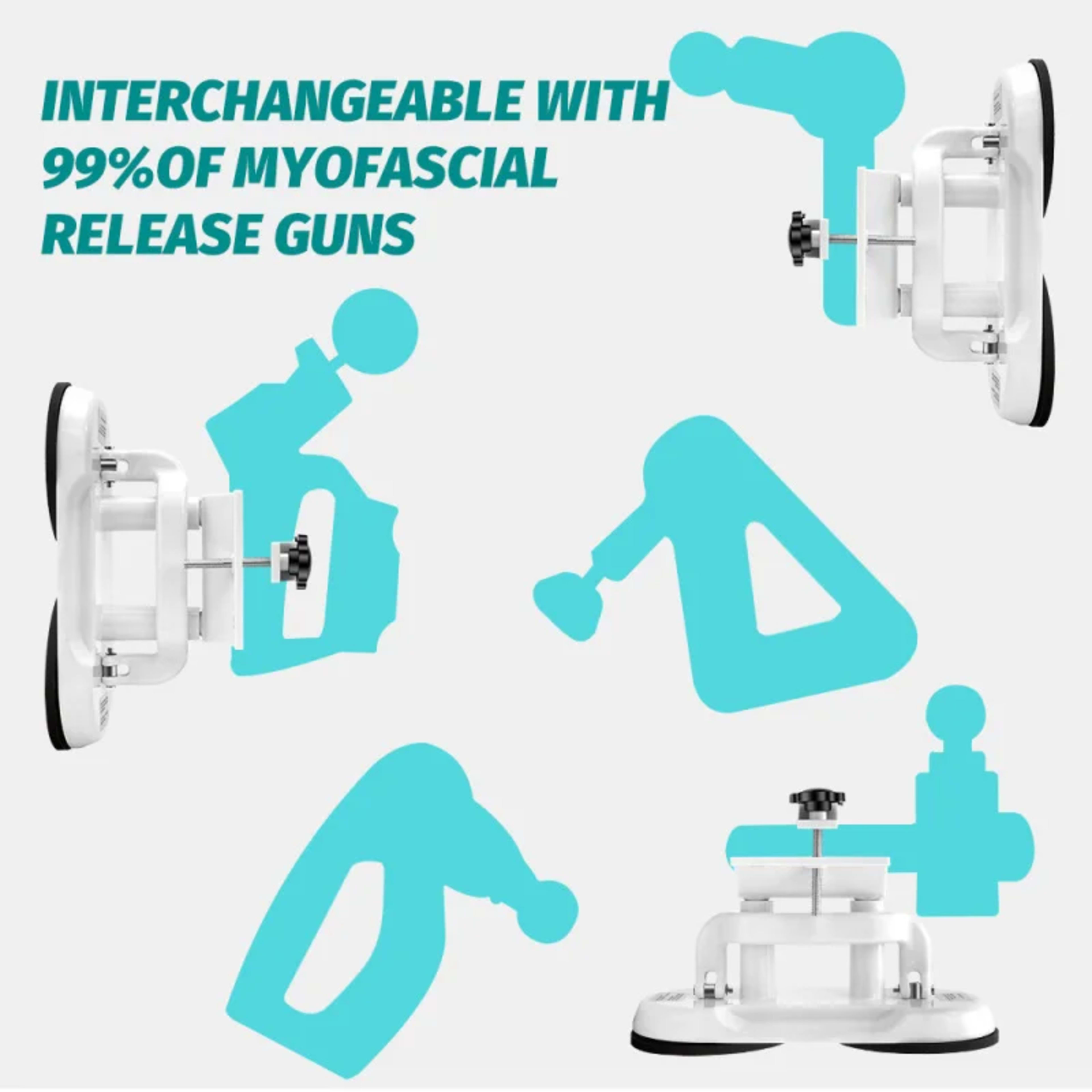 Hands-Free Massage Gun Holder with Double Suction Base, Adjustable Fascia Gun Mount for Muscle Recovery and Fitness Rela 3