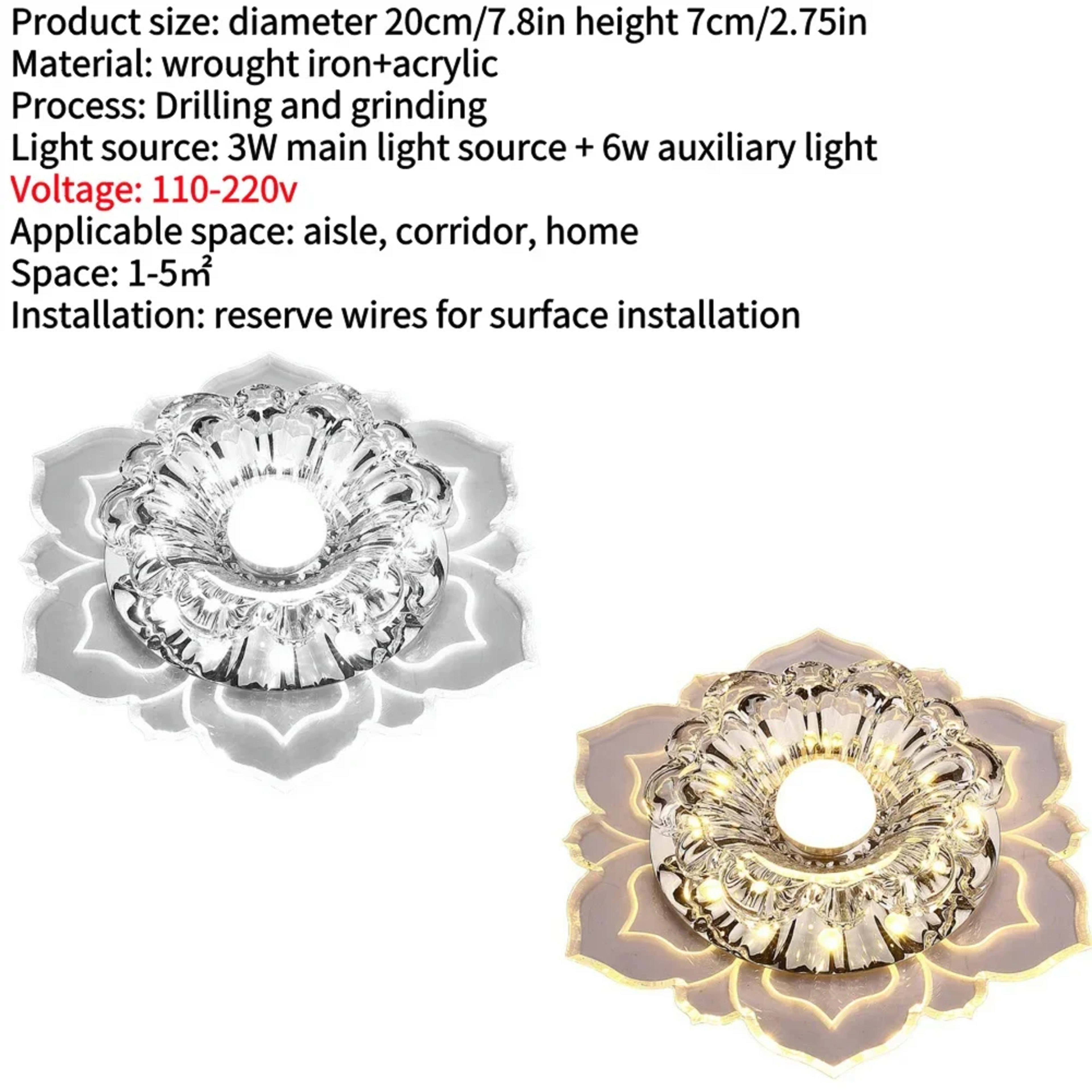 LED Ceiling Fixture Energy Saving Porch Light Protect Eyes Corridor Lamp Easy Installation Brightness Durable for Aisle  10