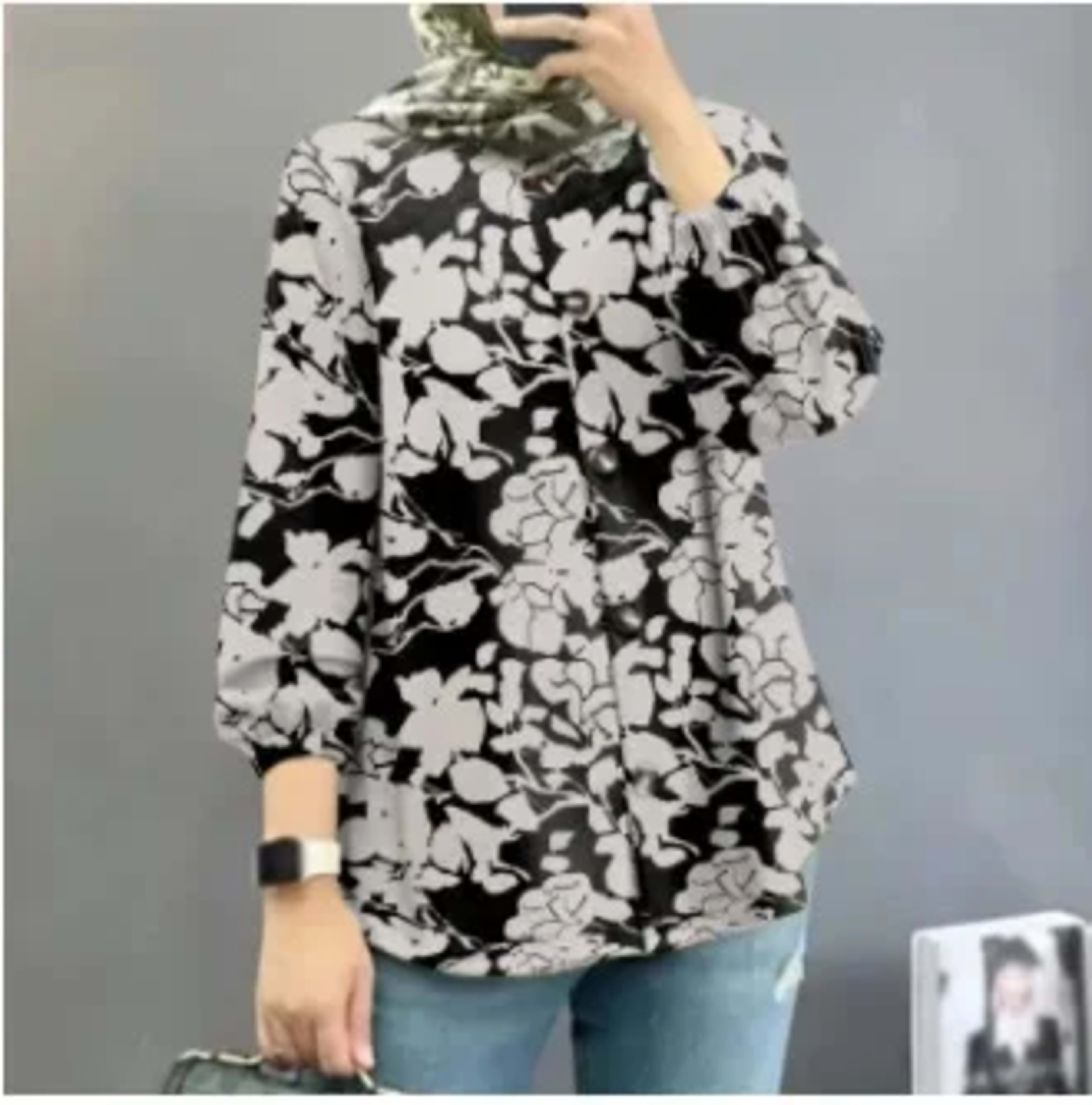 2026 Women Bohemian Blouse Vintage Floral Print Long Sleeve Lace-up Shirt Tops Casual Fashion Muslim Abaya Holiday Blusa 7