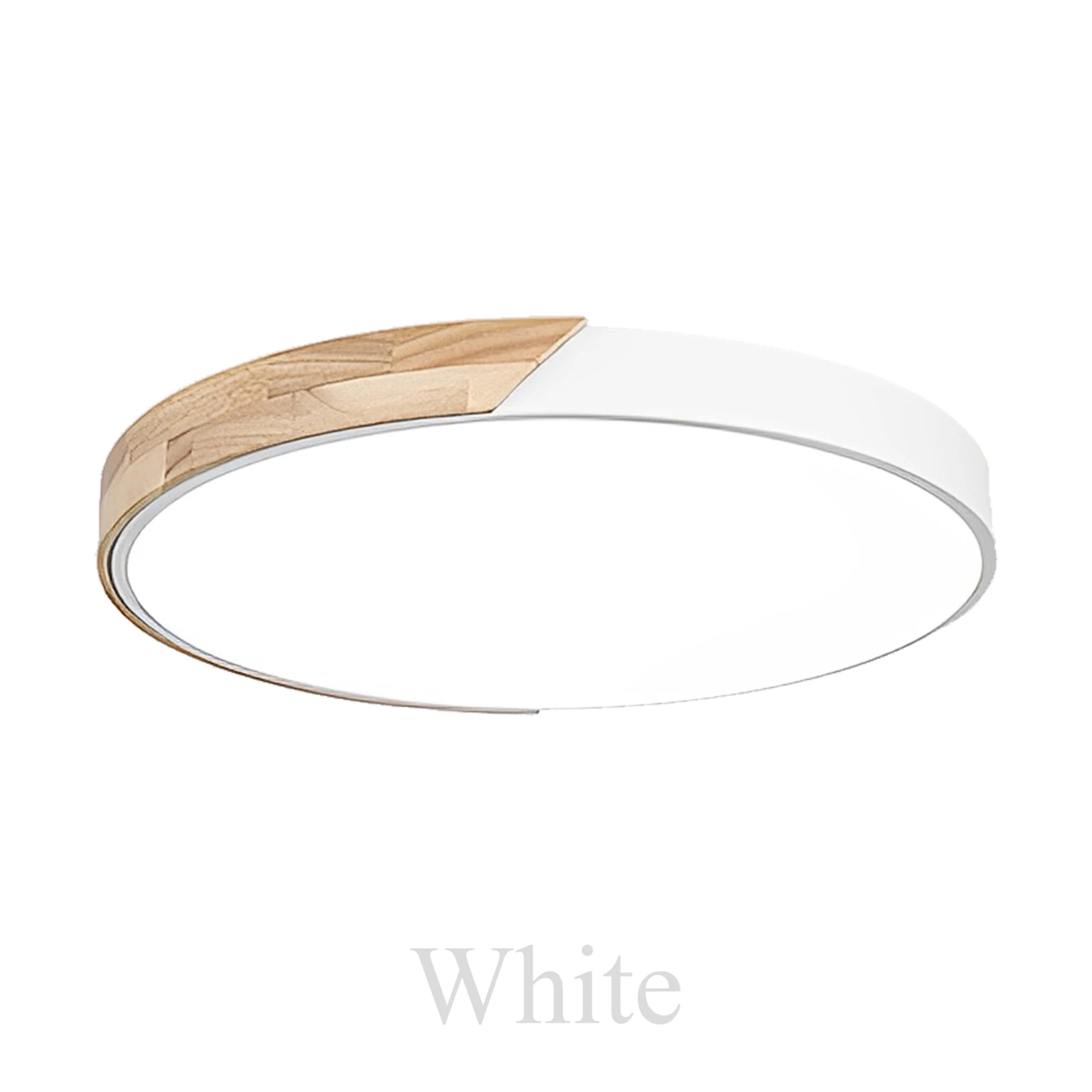 LED Ceiling Light 12W Modern Round Macaron Wooden Ceiling Lamp Indoor Bedroom Living Room Lighting Fixture Surface Mount 13