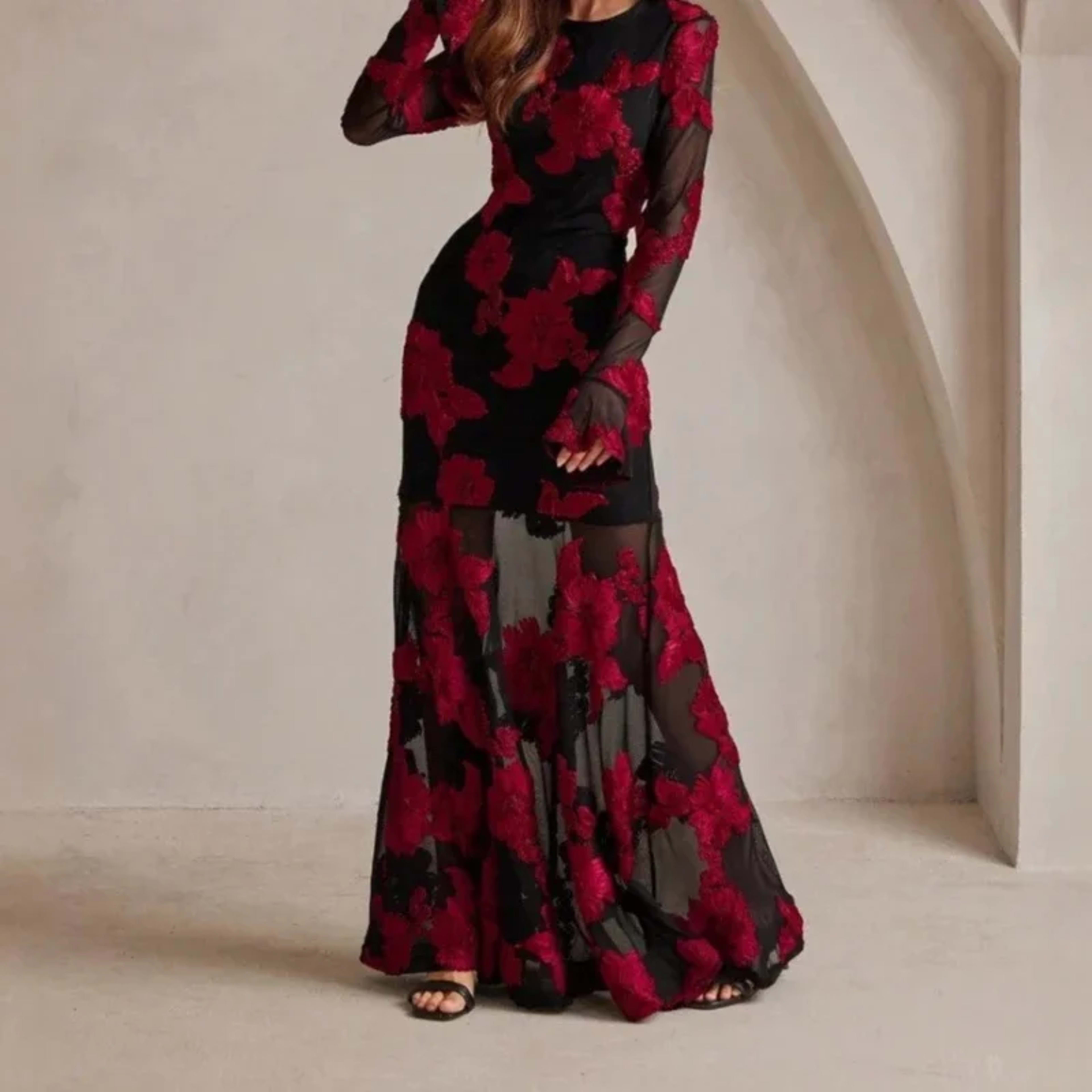 Elegant Dress Dress for Women 2025 Spring Collection Waist V-neck Jacquard Embroidered Dress 1