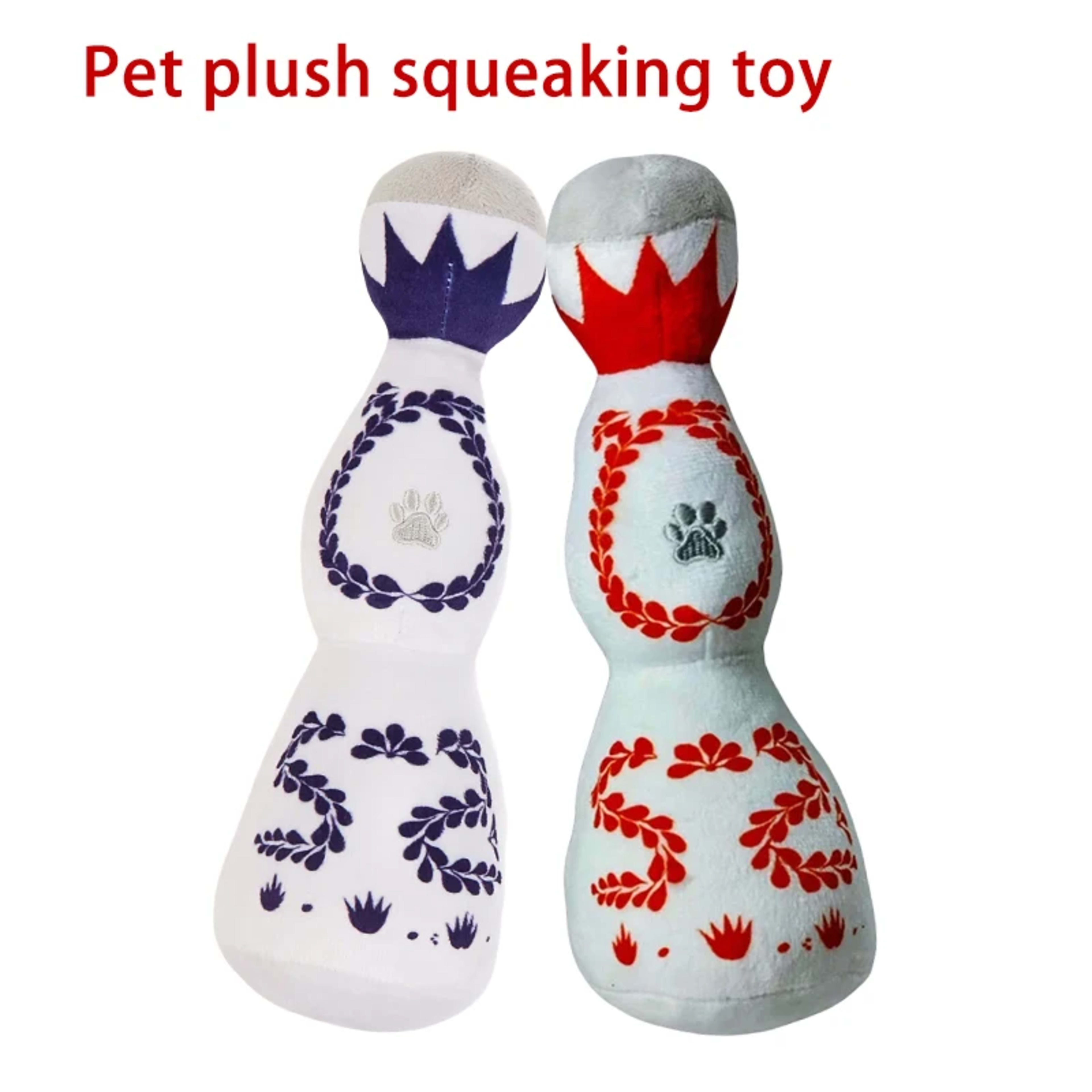 Funny Tequila Dog Toy Blue And White Porcelain Plush Dog Toy With Squeak Interactive Games For Dogs Birthday Toy Pet Acc 1