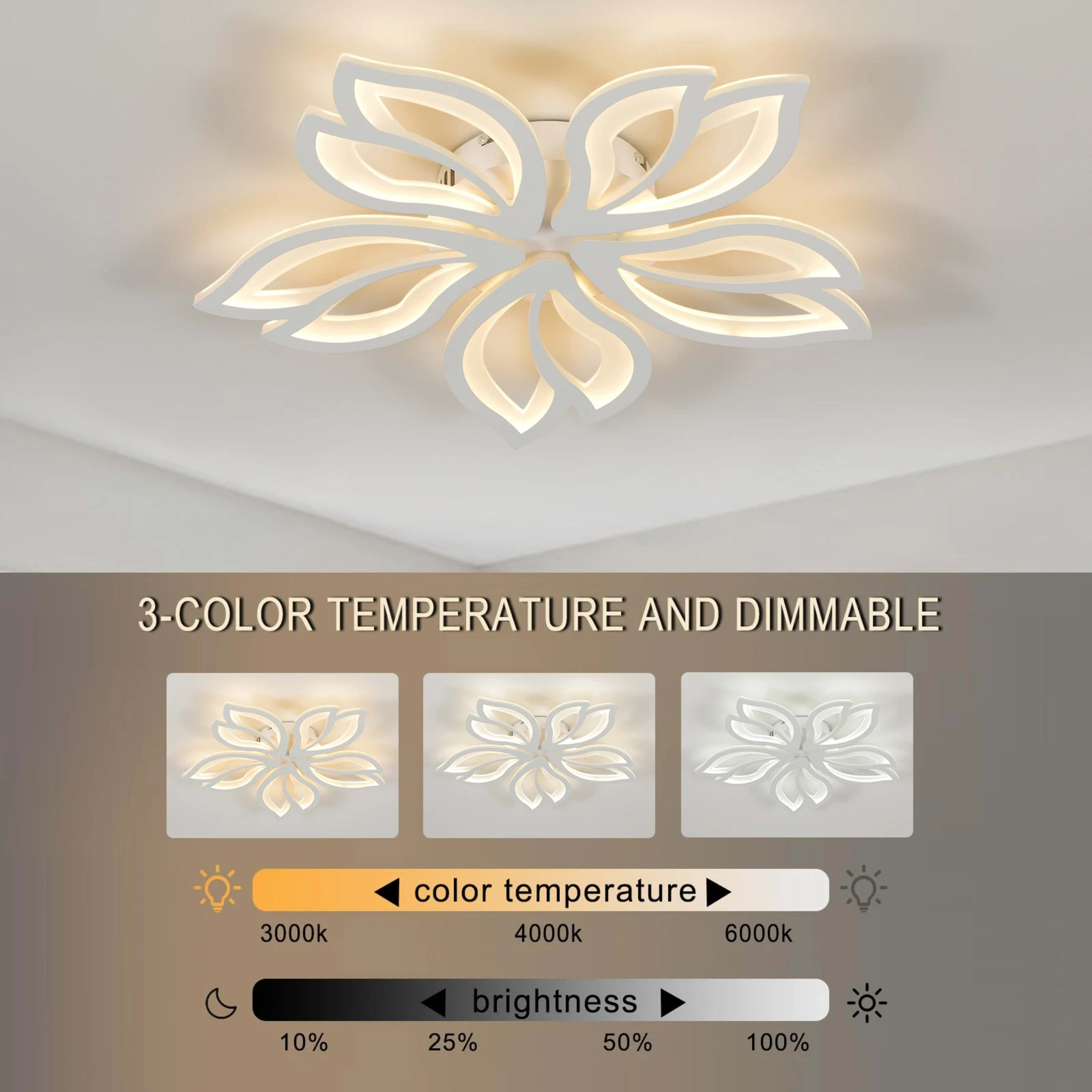 LED Ceiling Light Fixture, Modern Leaves Ceiling Lamp Flush Mount Ceiling for Living Room Study Room Dining Room Bedroom
