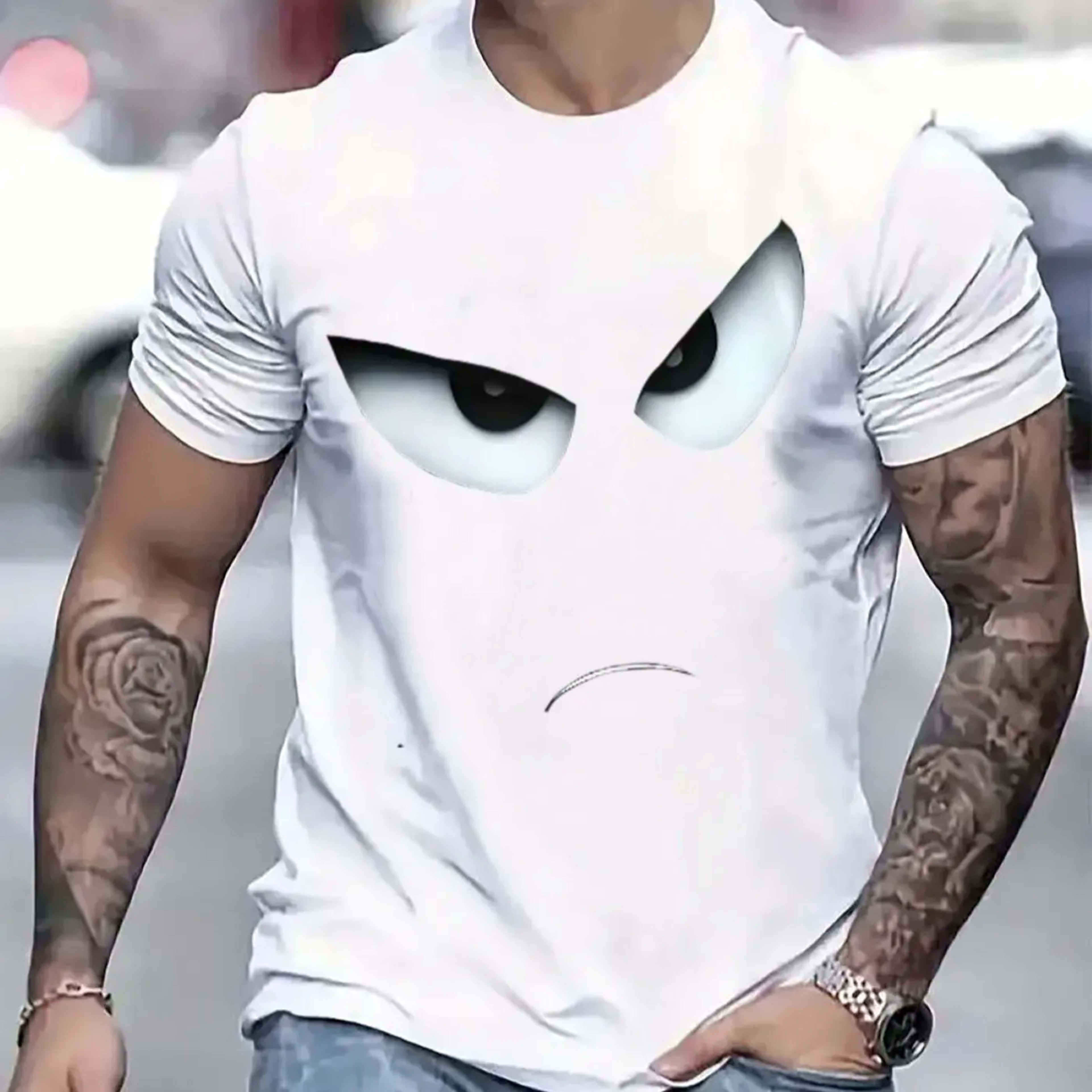 Men's T-shirt - Comfortable round-neck, casual cotton short-sleeved, soft and breathable fabric, trendy letter print 2
