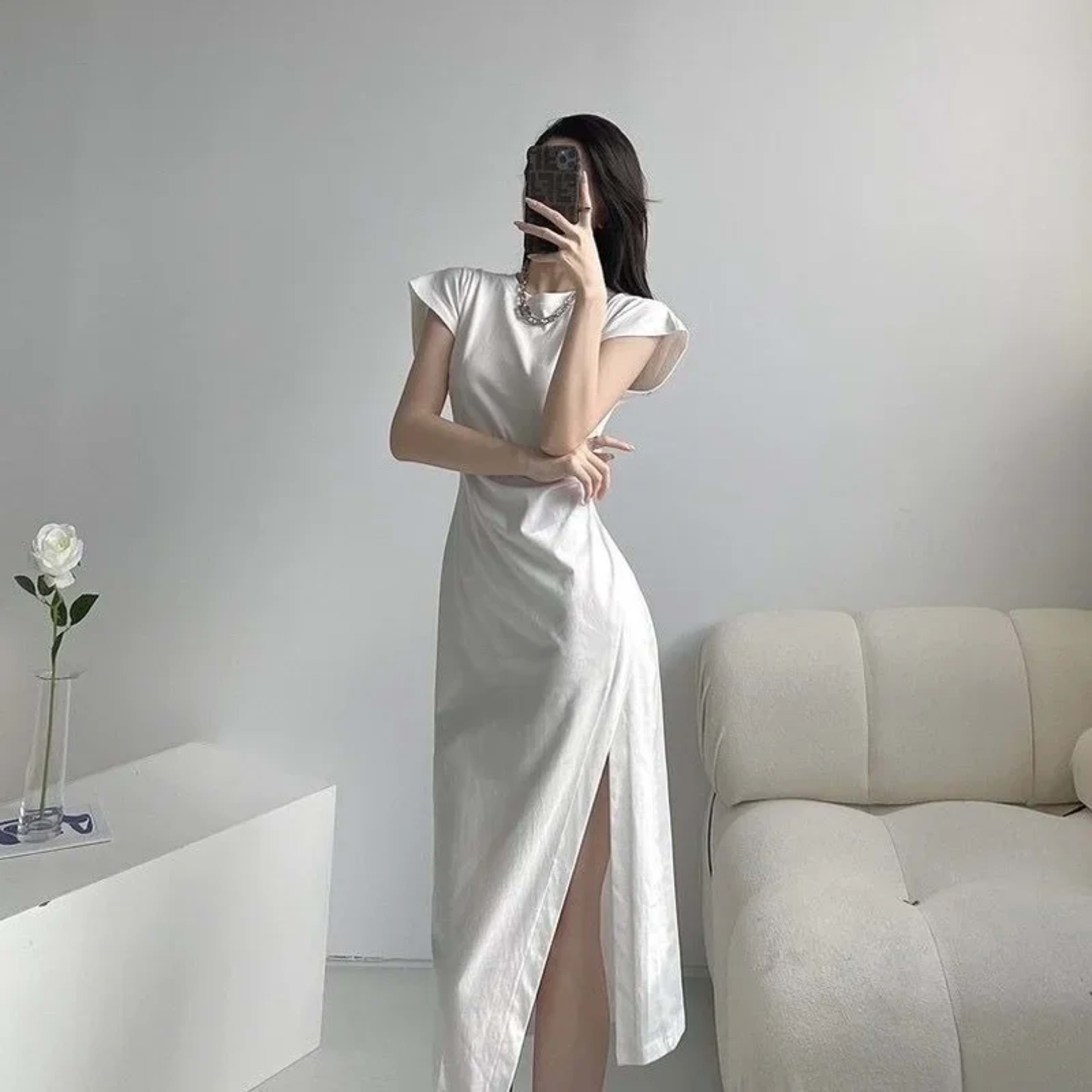 White Dresses for Women 2025 Woman Dress Clothes Midi X New in Chic and Elegant Pretty Cheap Casual Y2k Outfits Harajuku 6