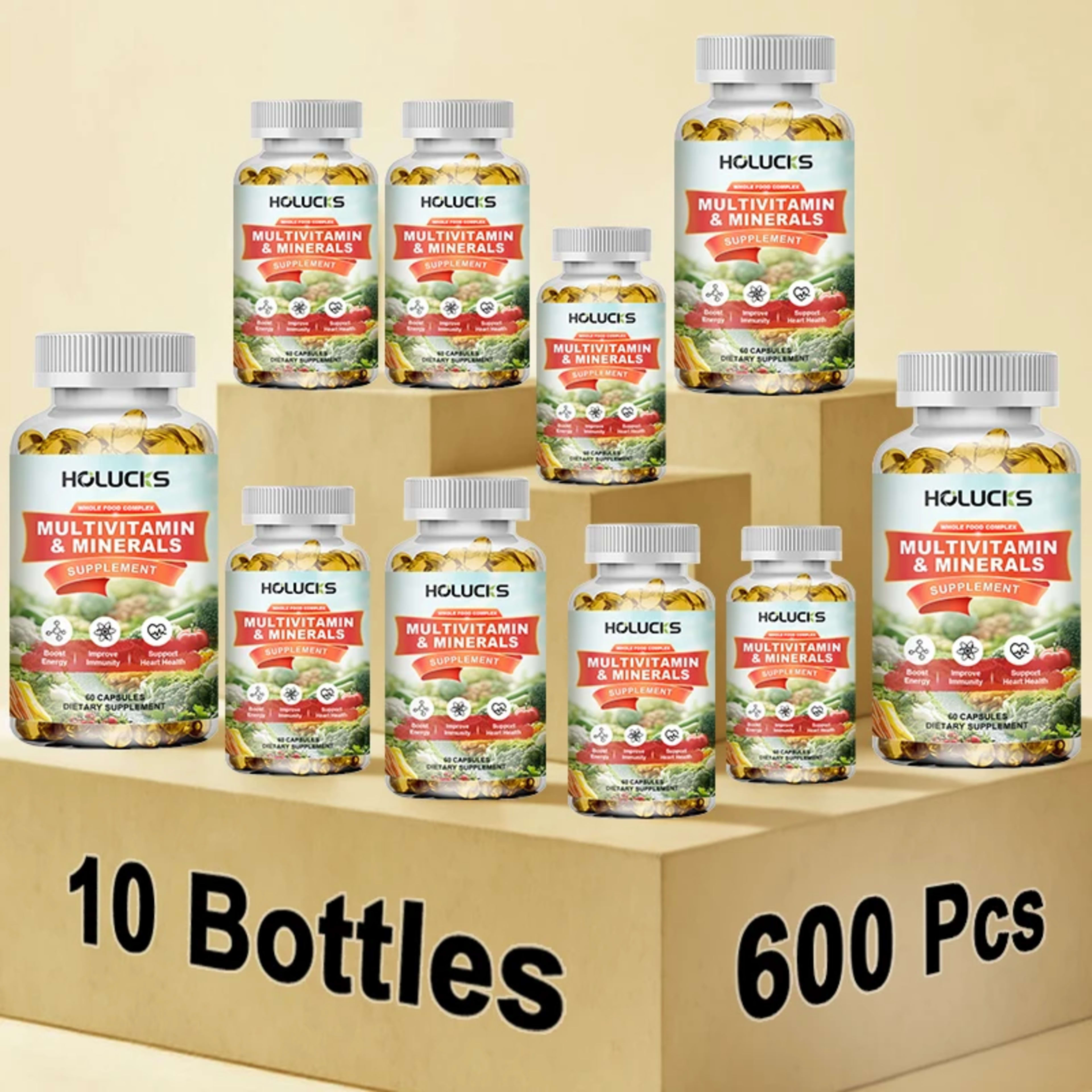 Whole Food Multivitamin Supplement, with Chelated Minerals, Supports Digestion, Skin Health & Antioxidant Defense for Ad 9