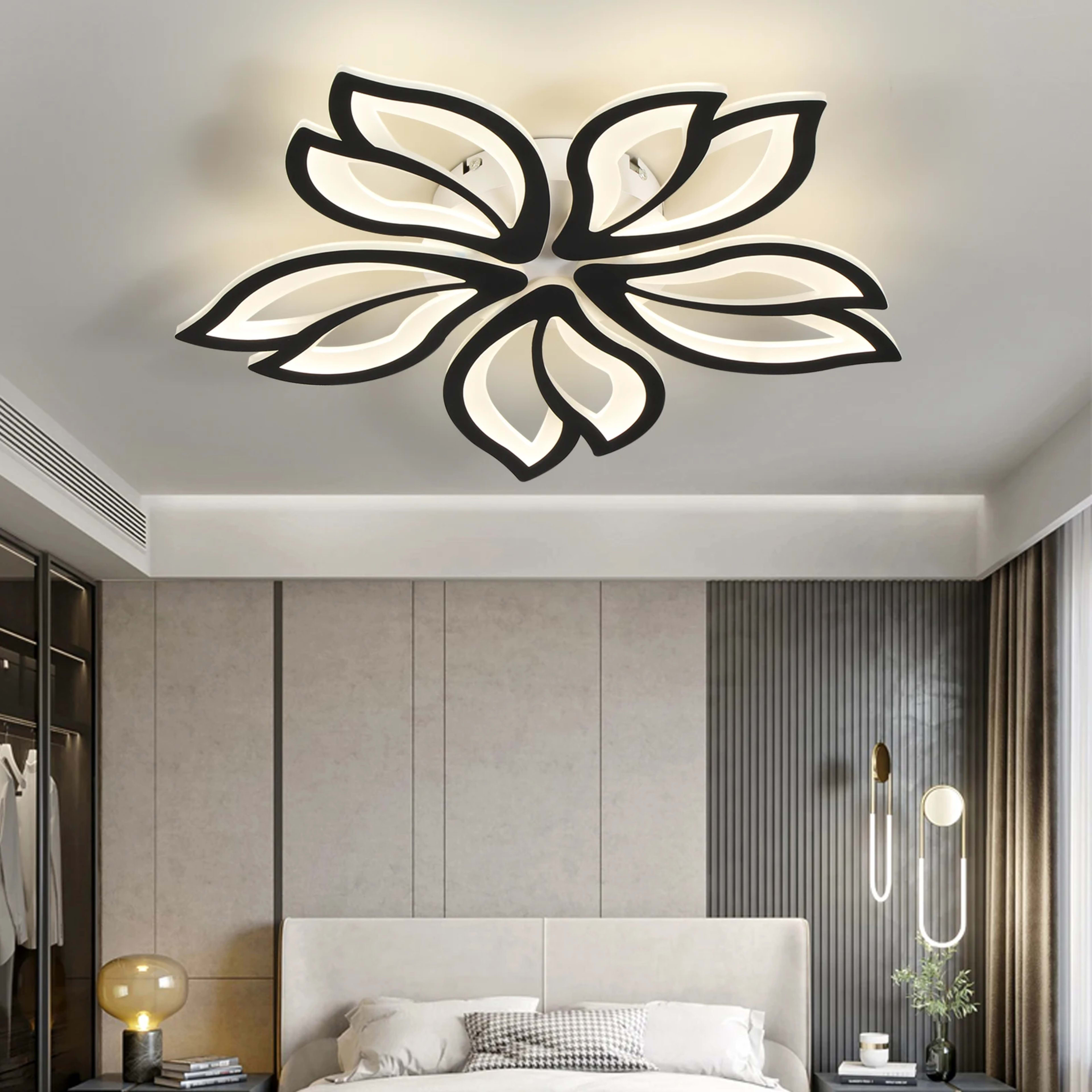 LED Ceiling Light Fixture, Modern Leaves Ceiling Lamp Flush Mount Ceiling for Living Room Study Room Dining Room Bedroom 4