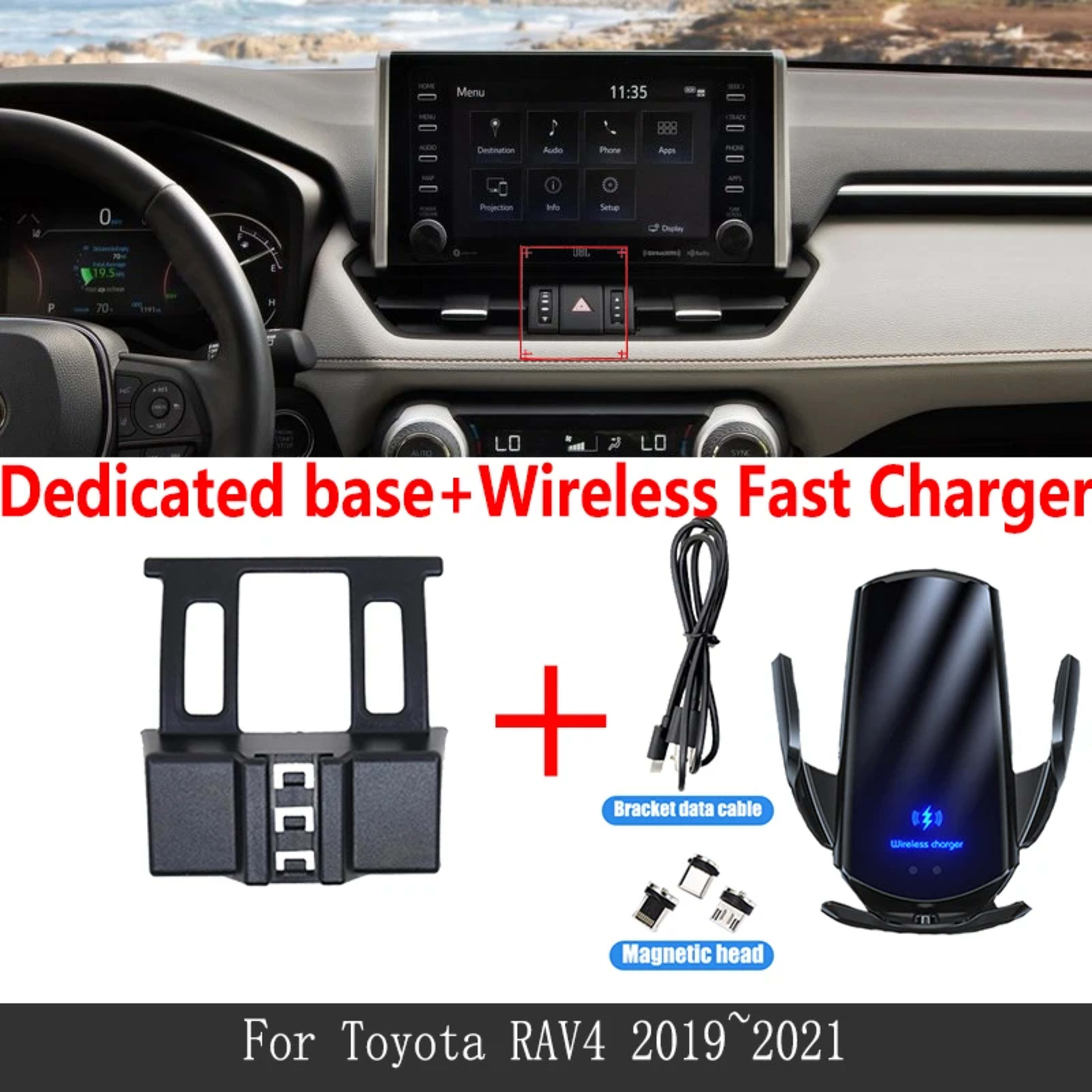 Car Mobile Phone Holder for Toyota RAV4 XA50 Accessories 2022 2019~2023 Telephone Bracket Rotatable Support for IPhone S