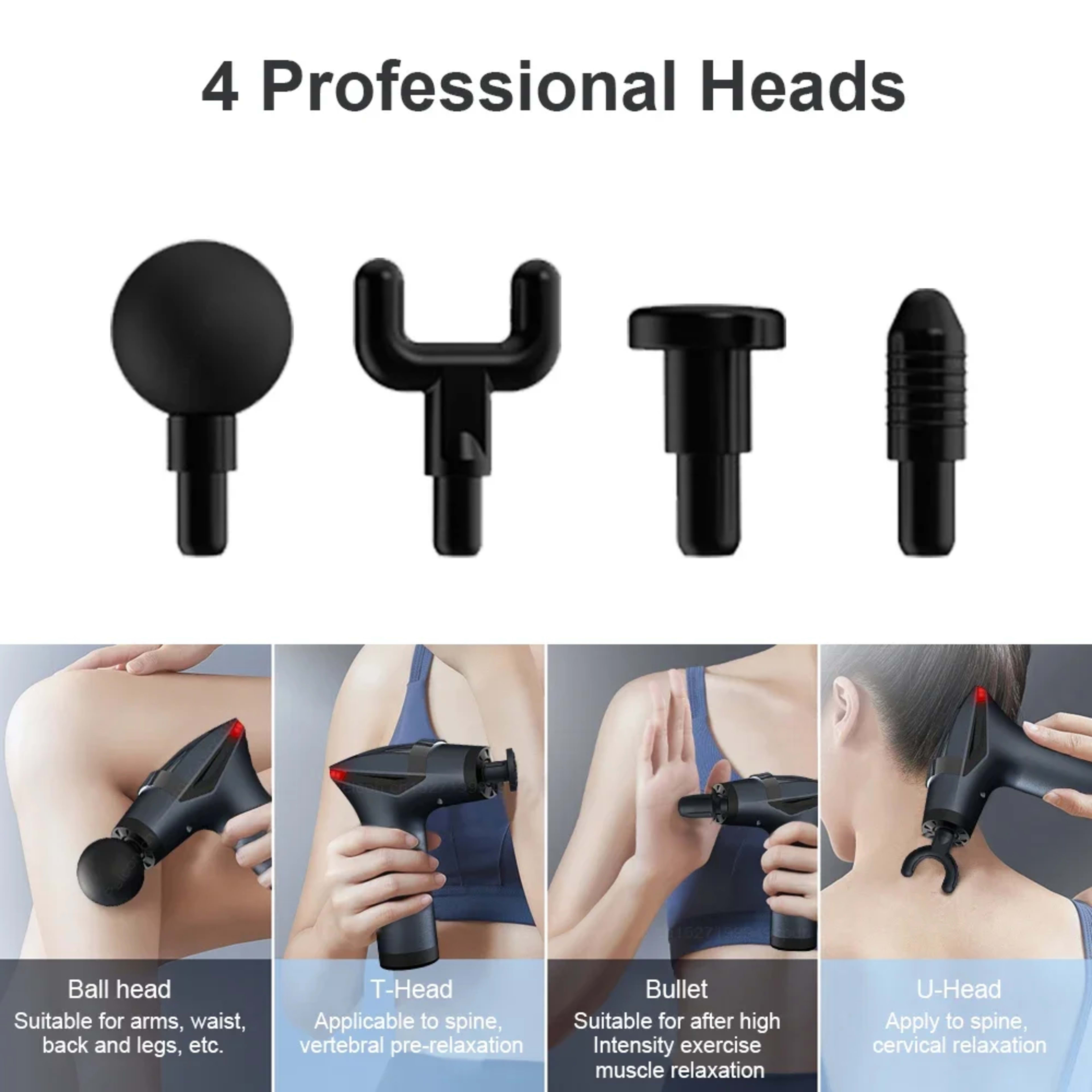 Fascia Massage Gun High Frequency Muscle Massage Gun Professional Body Back Shoulder Neck Waist Massager with Bent Long  5