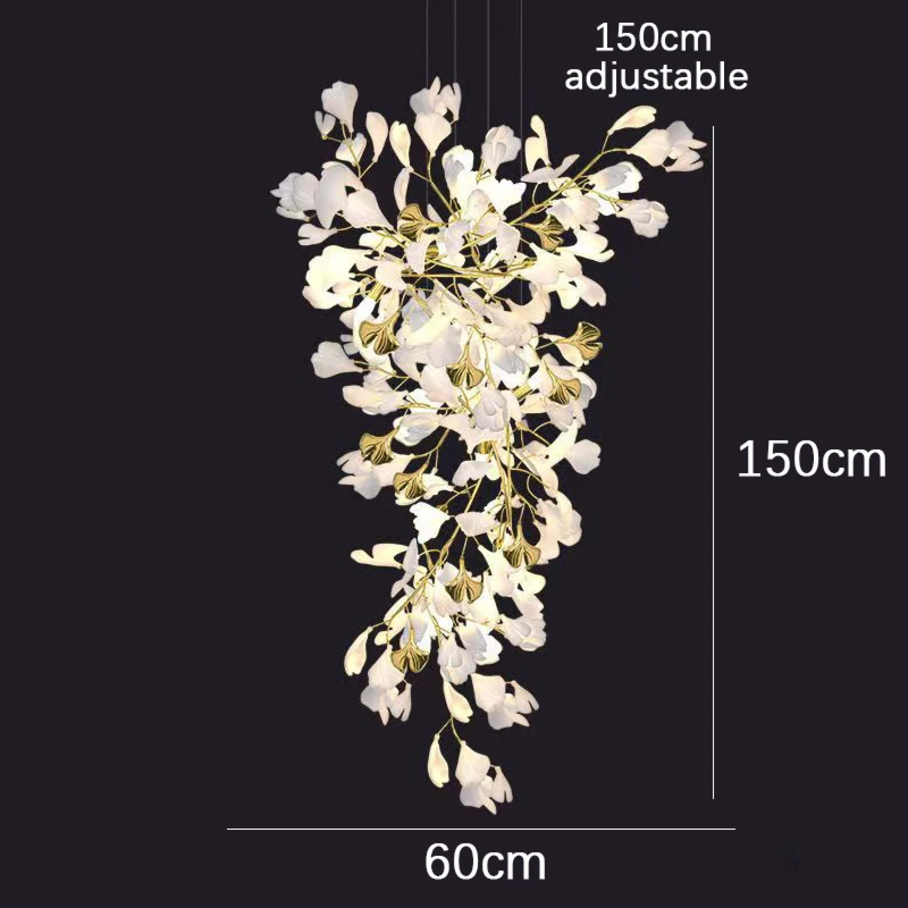 Modern LED Pendant Lights Home Decoration Bedroom Dining Living Room Ceiling Chandelier Ginkgo Leaf Art Long Lighting Fi 11