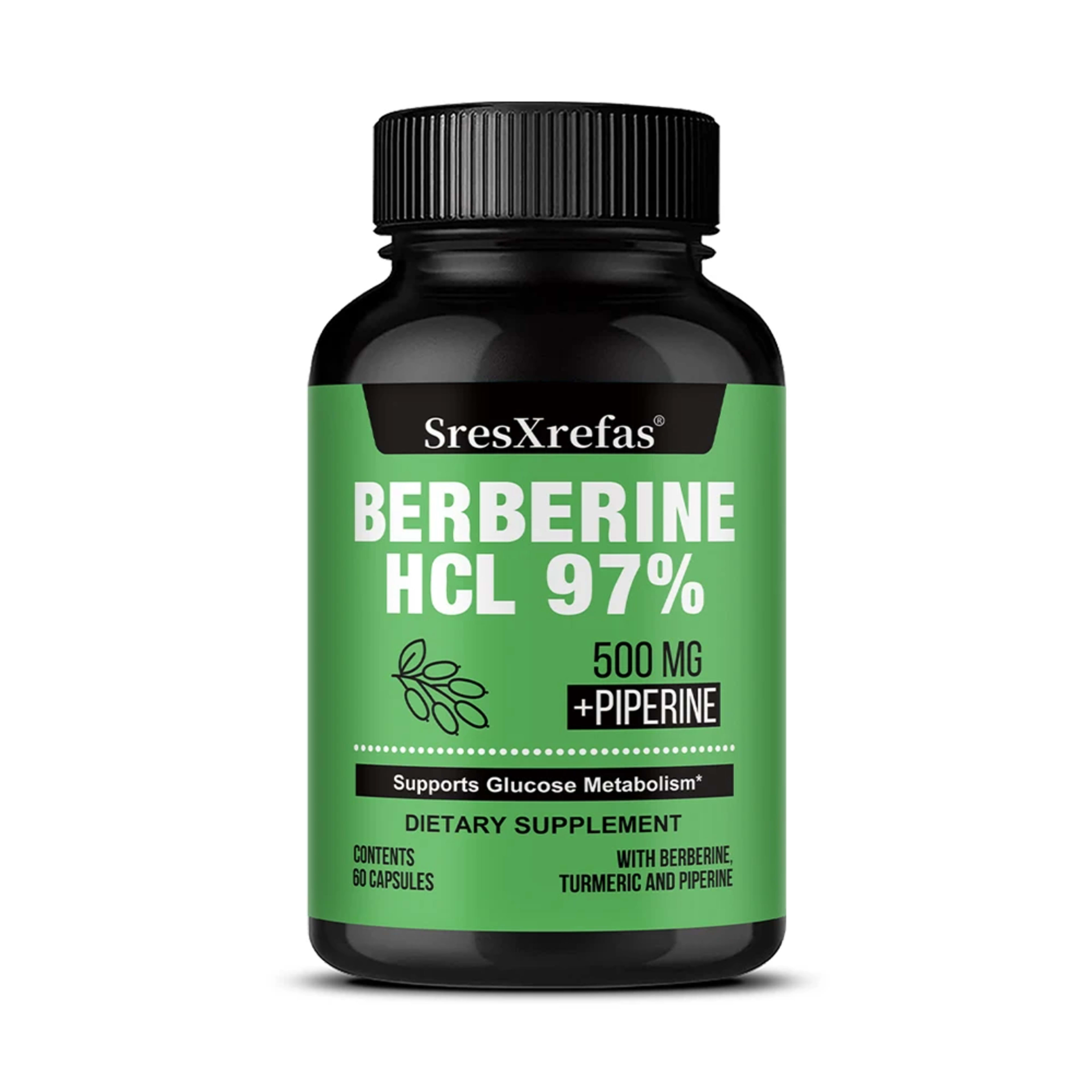 Berberine HCl, Berberine Supplement 500mg Per Serving - Supports Heart Health, Immune System, Healthy GI, Healthy Choles 9