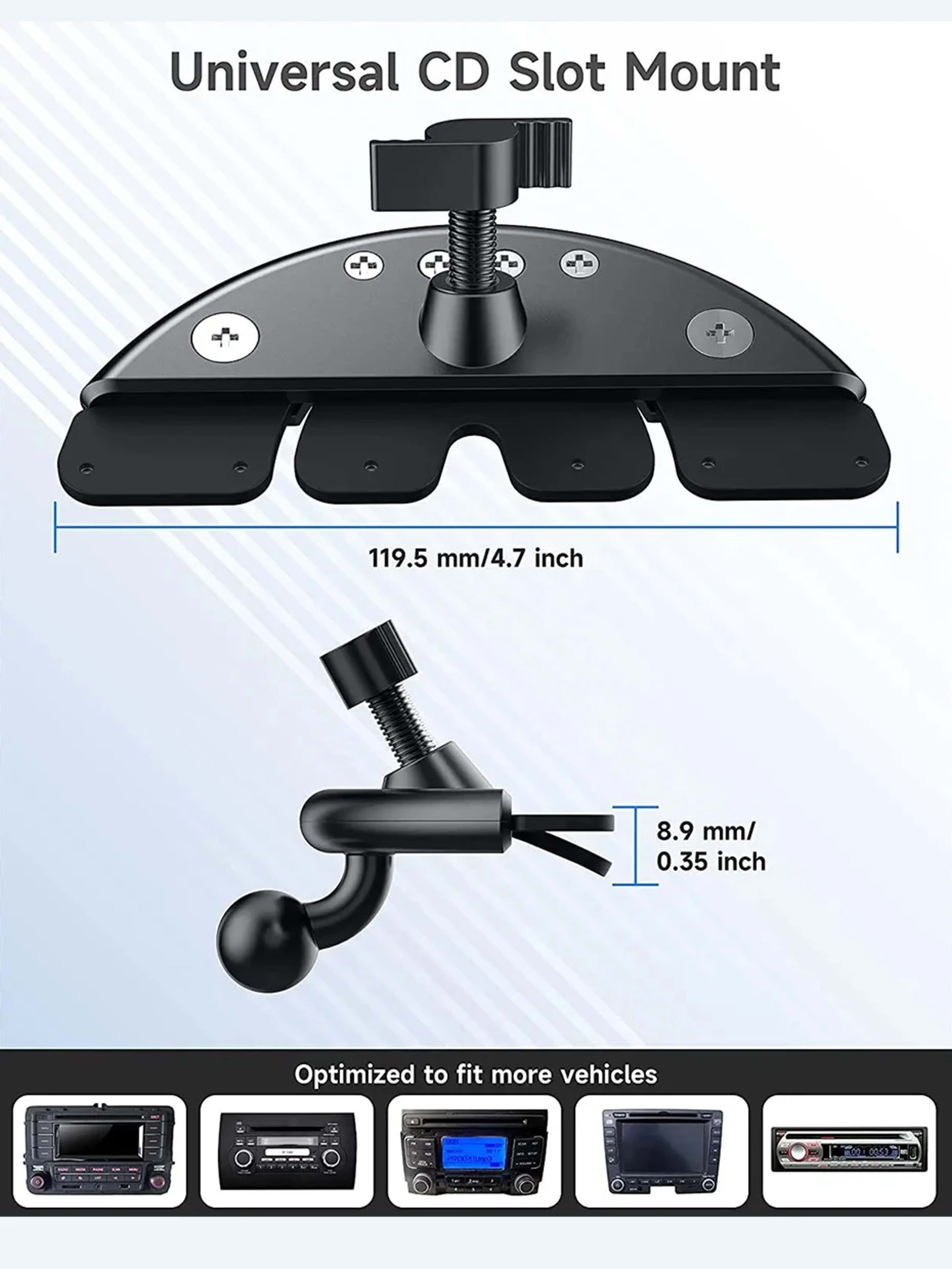 Car CD Slot Phone Holder Accessories 17mm Ball Head Base for Car CD Slot Stand Phone Mount for iPhone Samsung Xiaomi Bra 5
