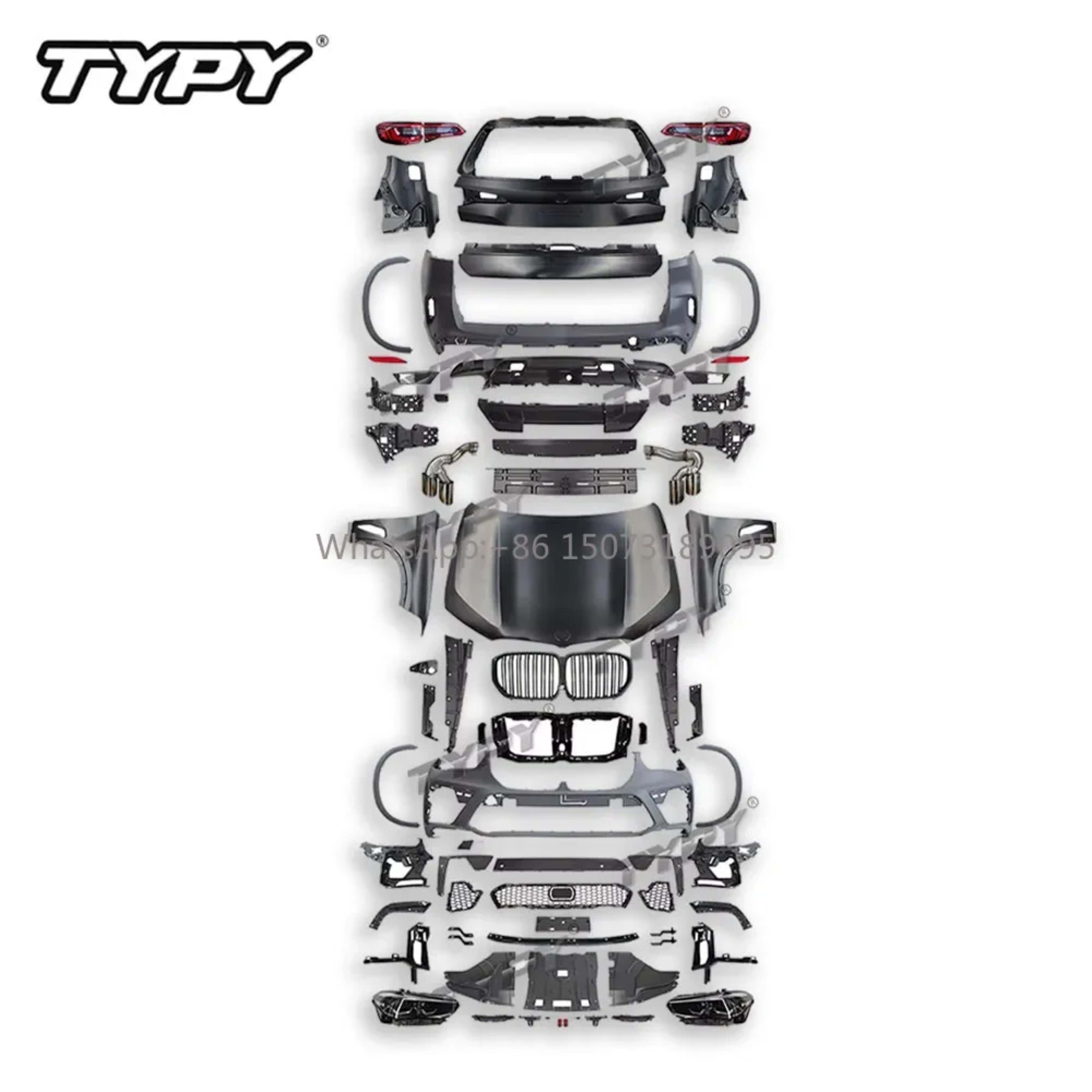 Car Accessories for E70 to G05 X5M Body Kit Front Bumper Food Fender LED Headlights Taillights Trunk Cover