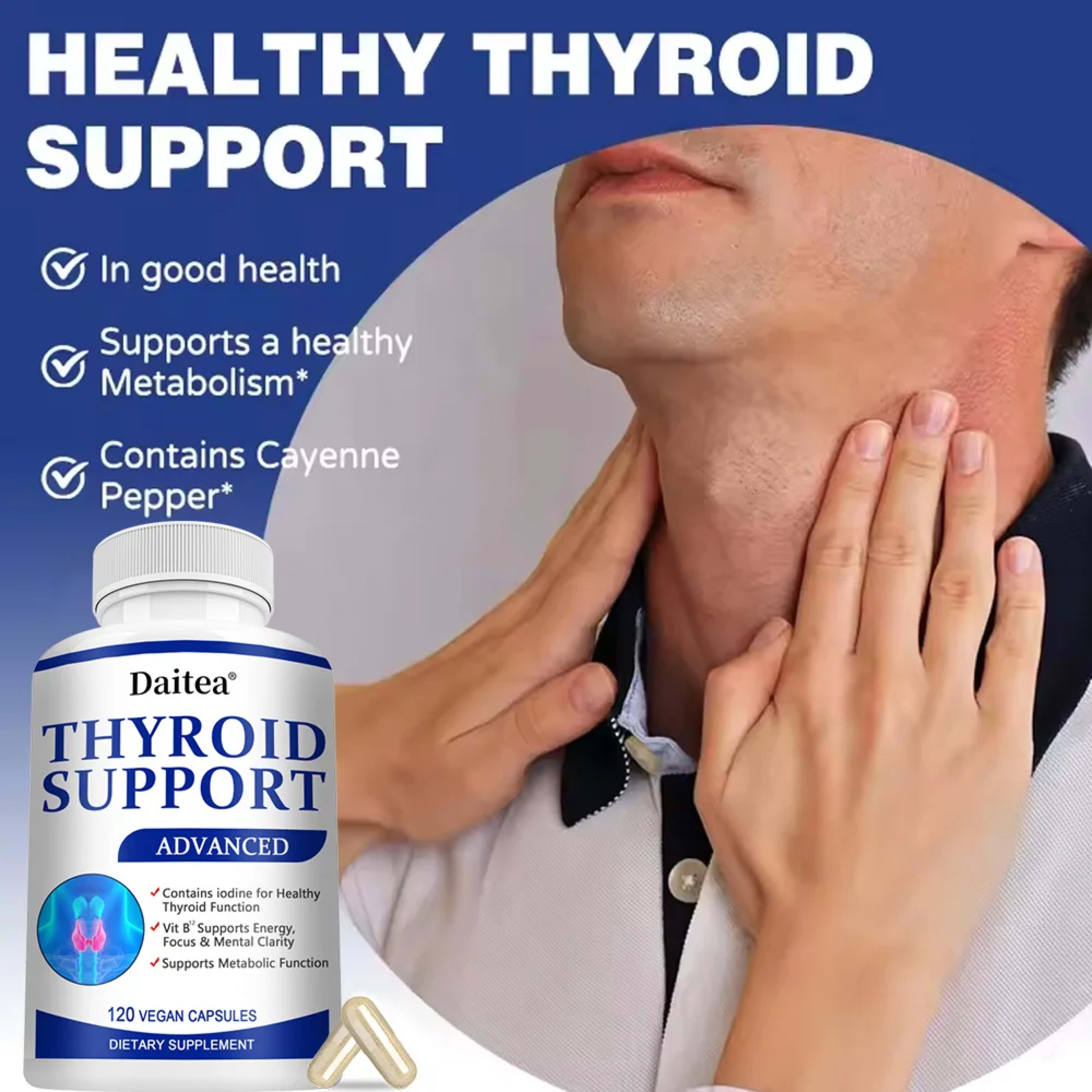 Thyroid Supplement with L-tyrosine, Iodine, Zinc & Selenium - Promotes Memory, Cognitive, Thyroid Health and Metabolism, 6
