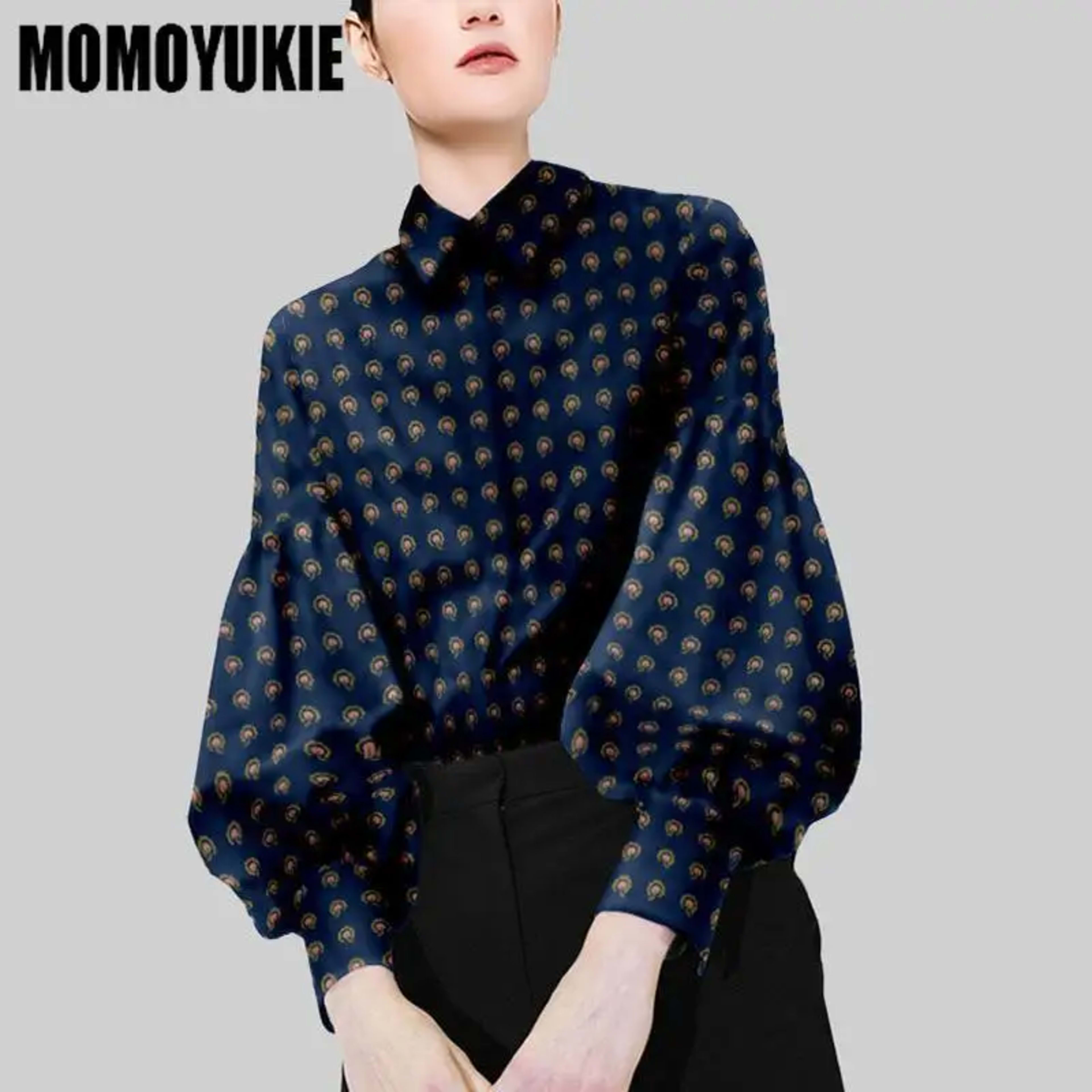 blusas mujer de moda 2022 summer Top female women shirts Women's plaid printed shirt Blouses tops Long sleeve Chic woman 1