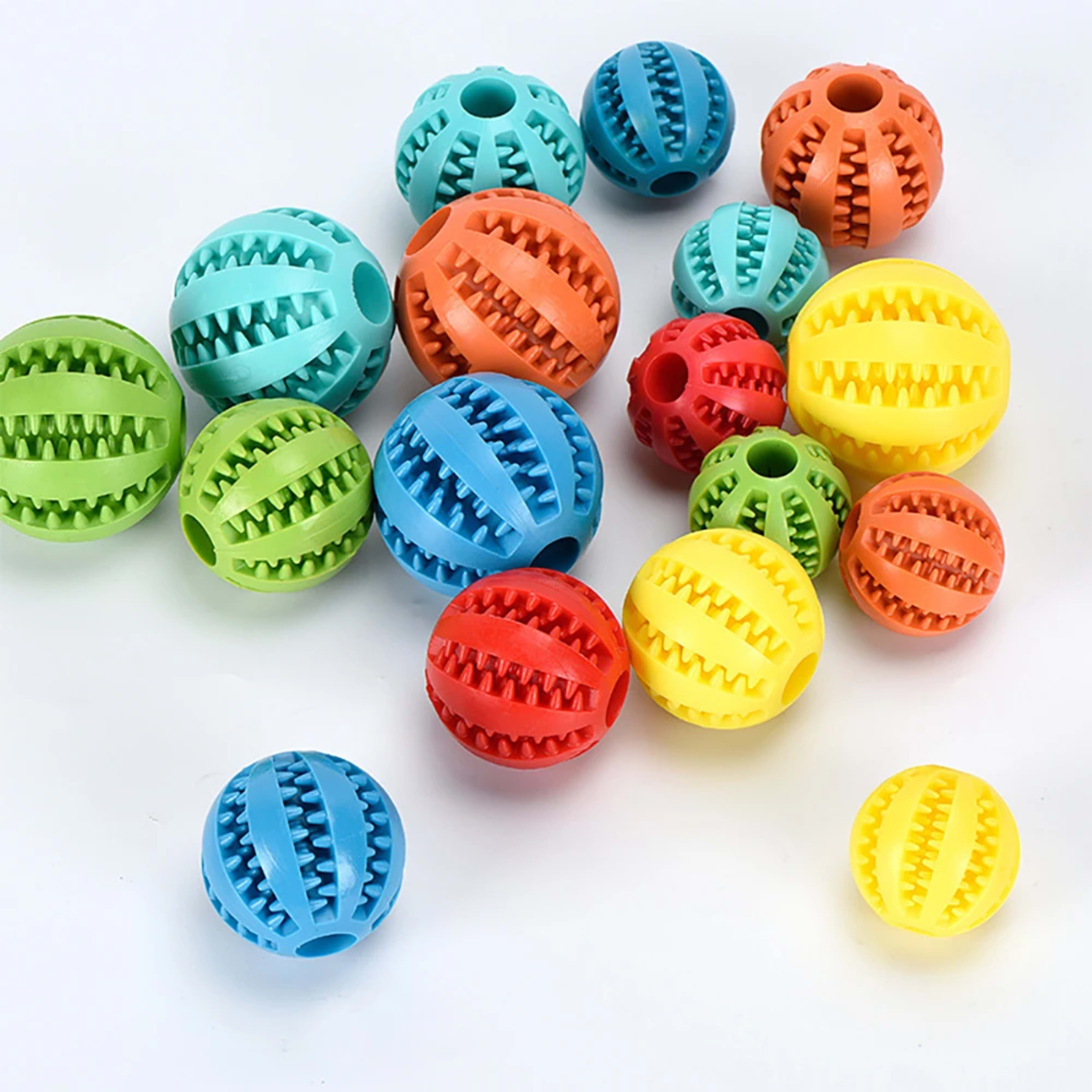 Pet Dog Ball Toys for Small Dogs Interactive Elasticity Puppy Chew Toy Tooth Cleaning Rubber Food Ball Toy Pet Stuff Acc 1