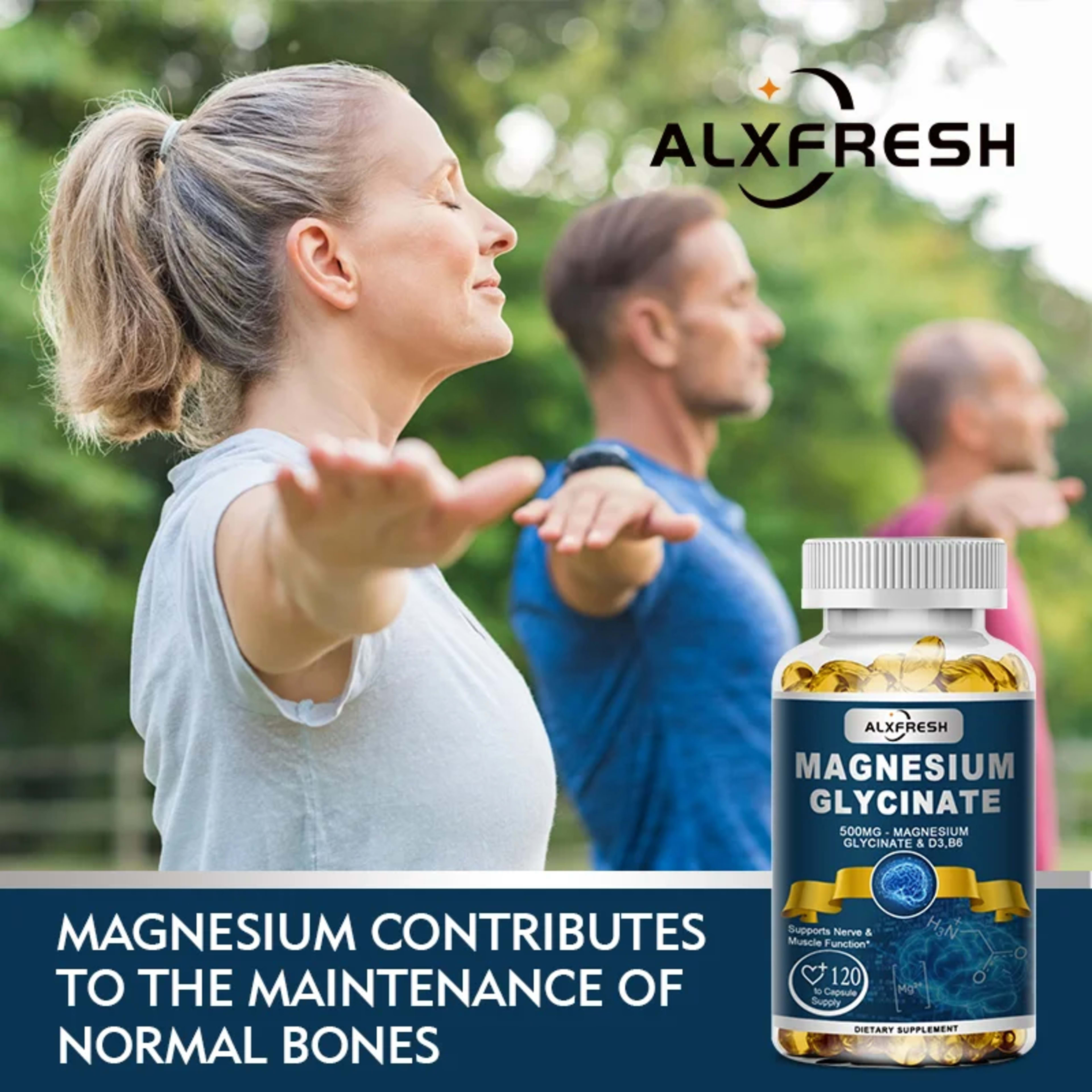 Magnesium Glycinate Supplement Zinc,Vitamin D3 B6, Support Muscle & Nervous, Immune System Tiredness Health 3