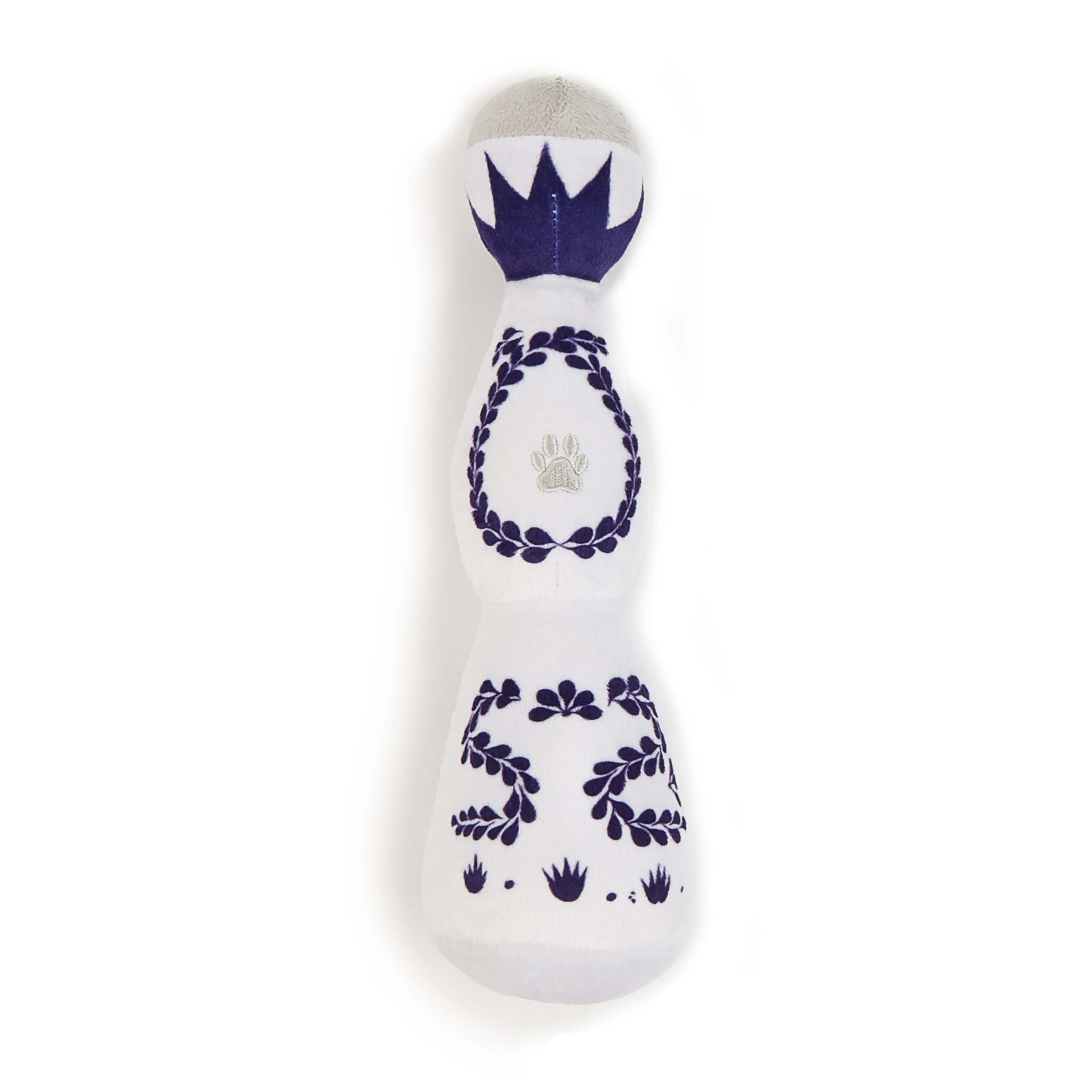 Funny Tequila Dog Toy Blue And White Porcelain Plush Dog Toy With Squeak Interactive Games For Dogs Birthday Toy Pet Acc 7