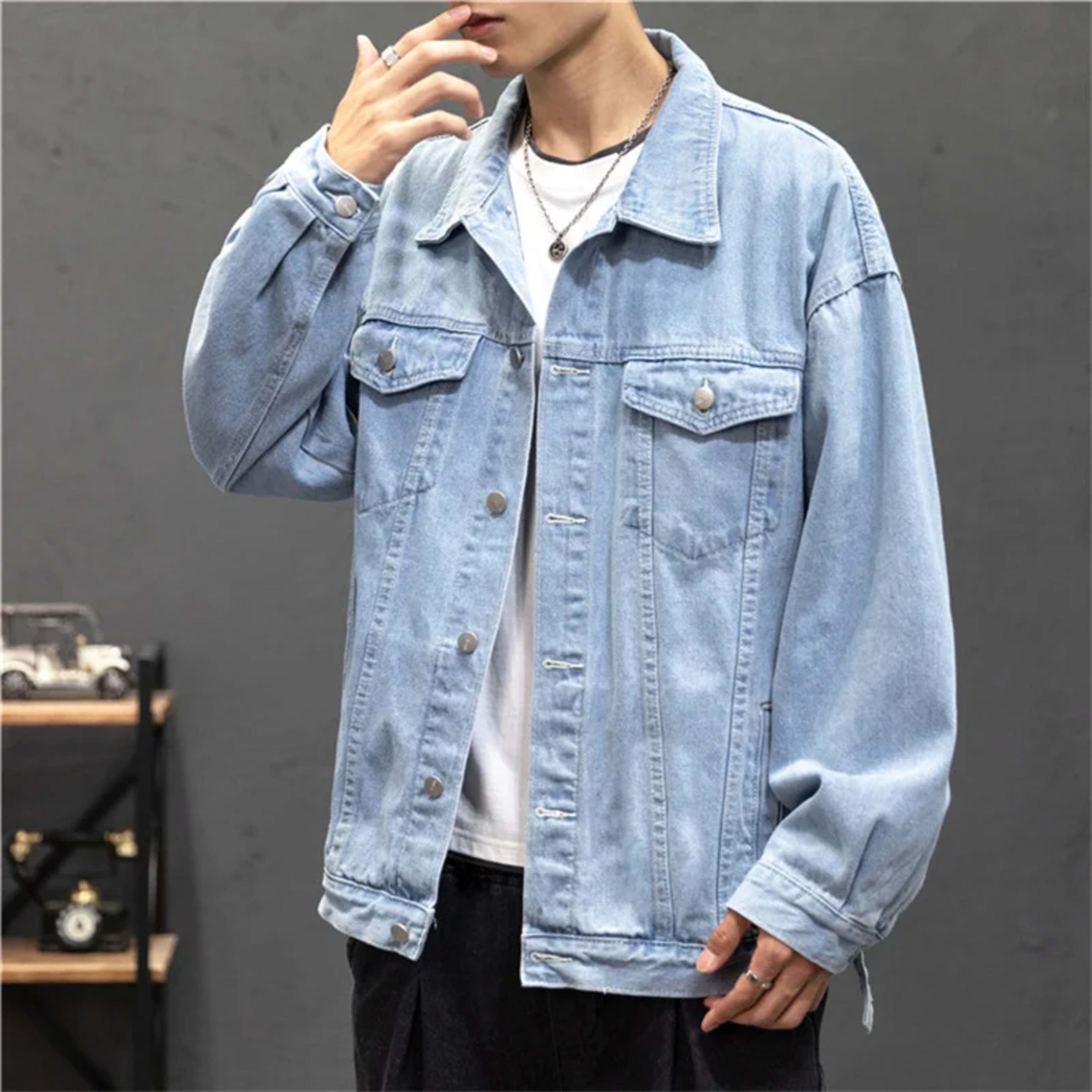 Denim Jacket Men Fashion Hole Retro Motorcyle Basic Coat Men Streetwear Bomber Denim Jacket Cowboy Men's Jacket Casual C 6