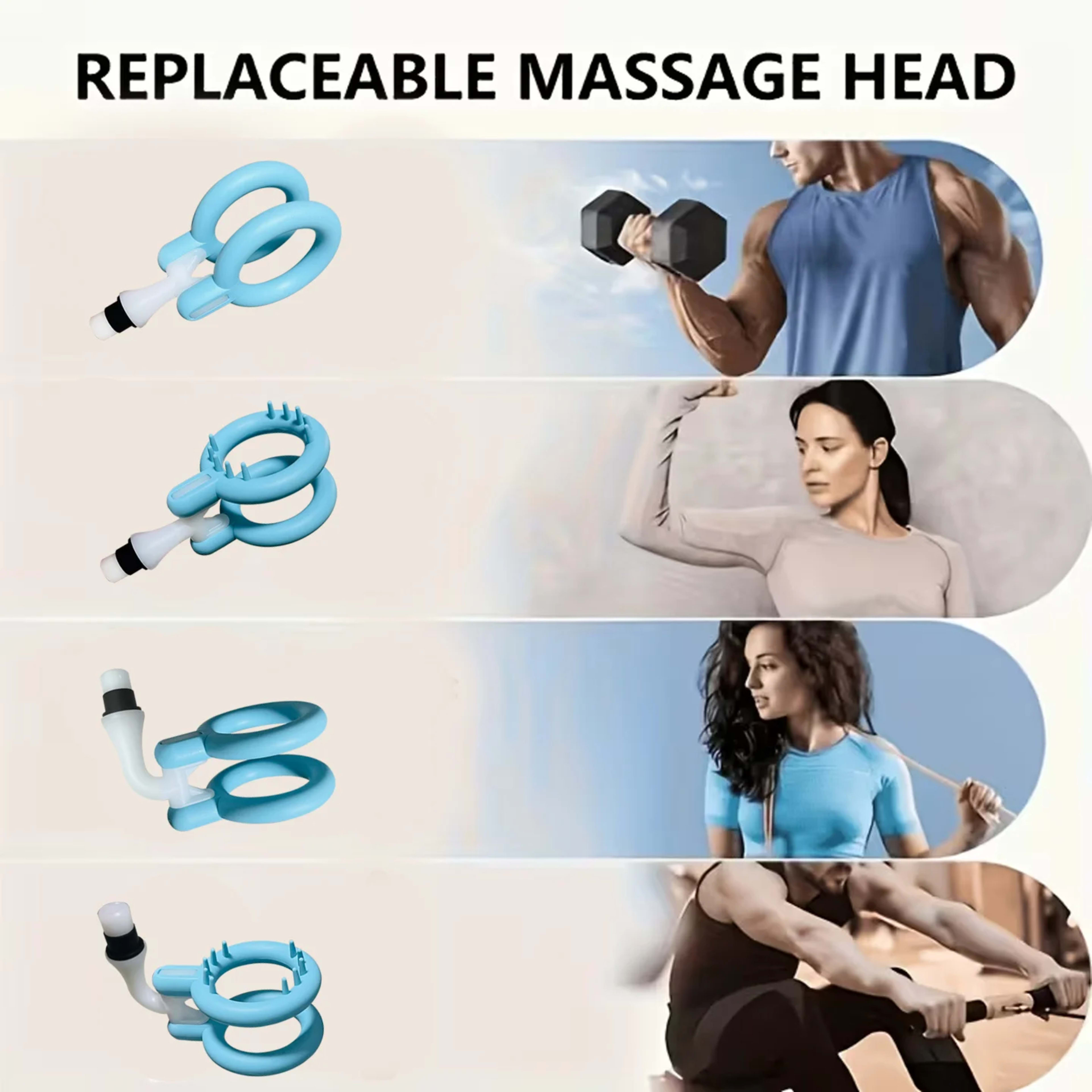 Massage Gun Head Attachments for 12-19mm Shaft, Replaceable Silicone Fascia Gun Head,   Fitness Accessories for Muscle R 4