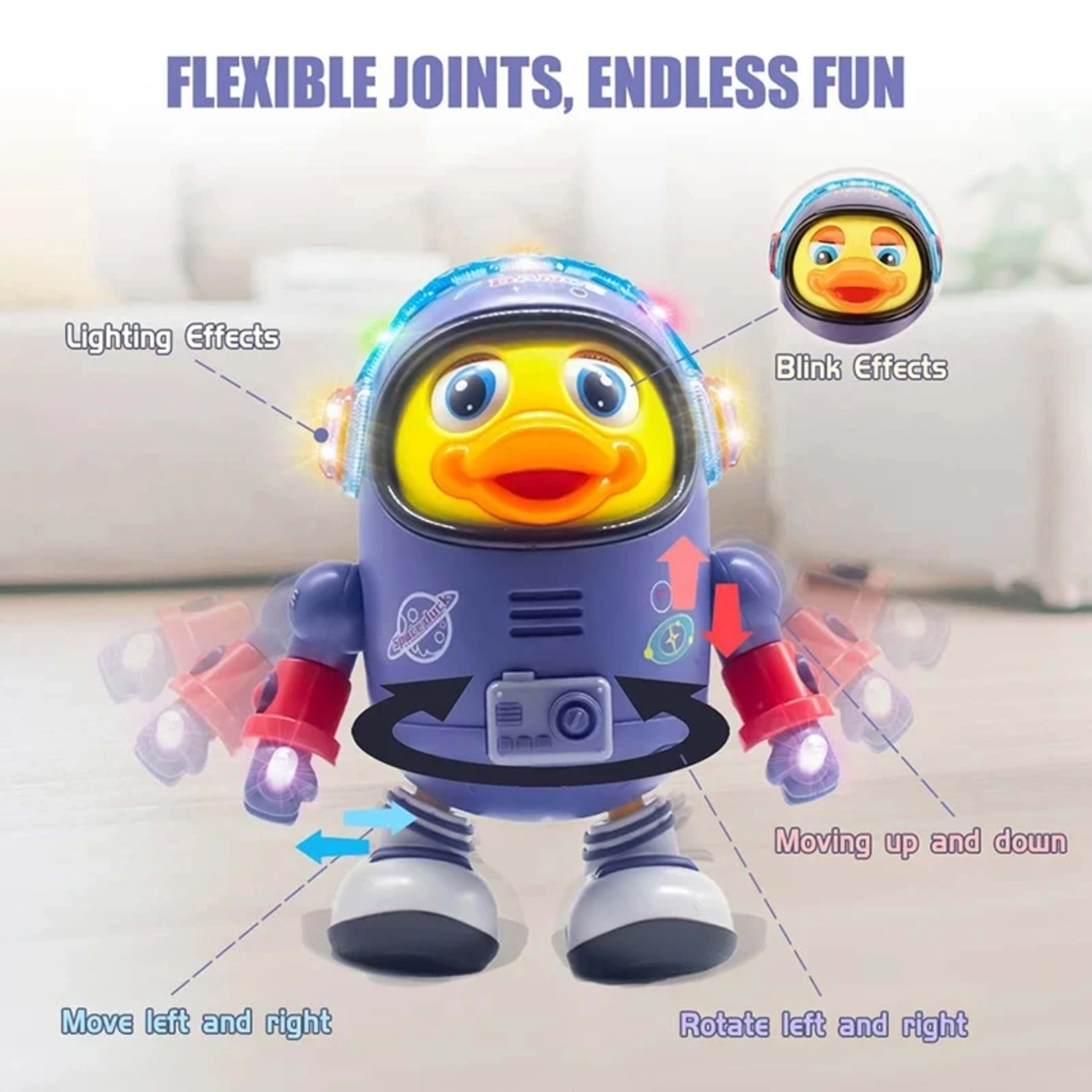 Baby Duck Toy Musical Interactive Toy Space Elements for Infants Babies Kids Gifts Electric with Lights and Sounds Danci 3